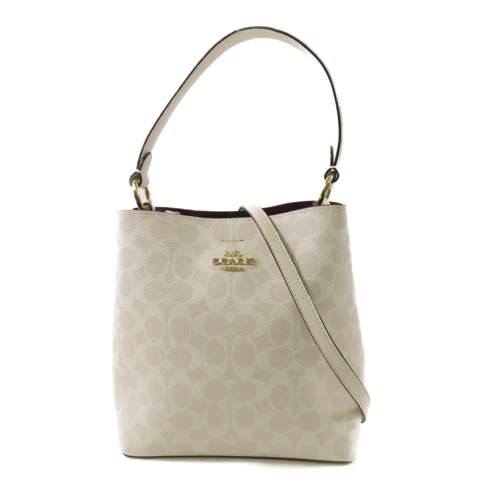 COACH 塗層帆布2 Way Shoulder金扣手挽肩背兩用袋