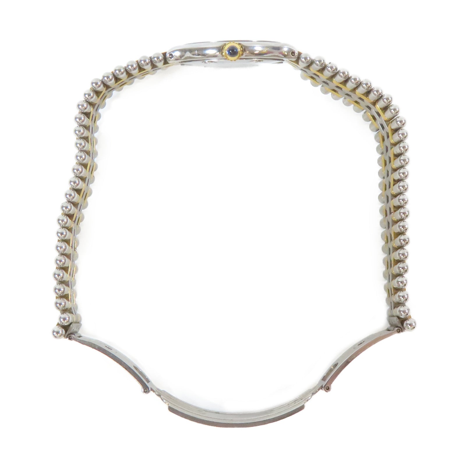 CARTIER Must de Cartier 21 18K黃金/不鏽鋼手錶石英機芯白色