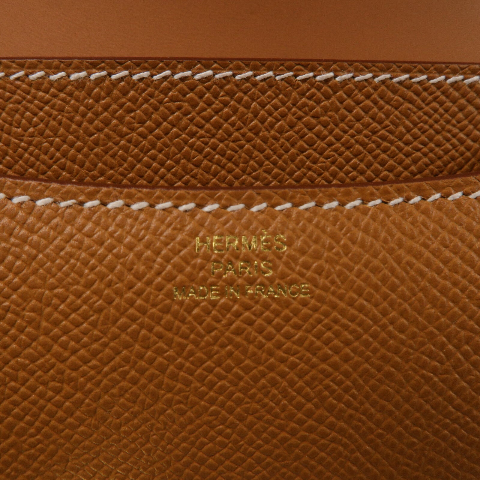HERMES Epsom皮革Constance Mini肩背袋Gold