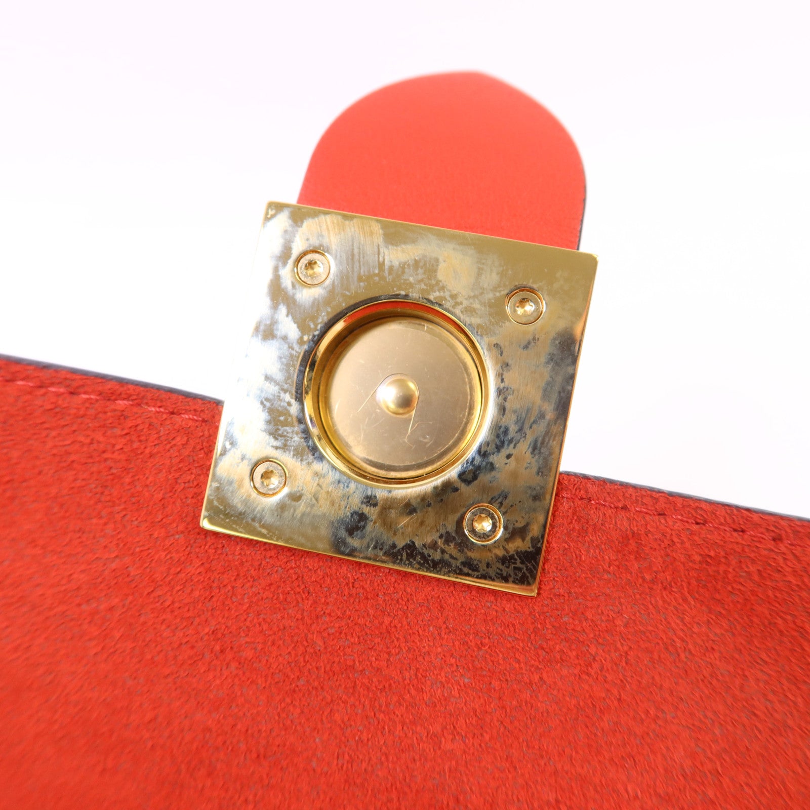 LOUIS VUITTON Monogram Locky BB金扣手挽肩背棕色/紅色
