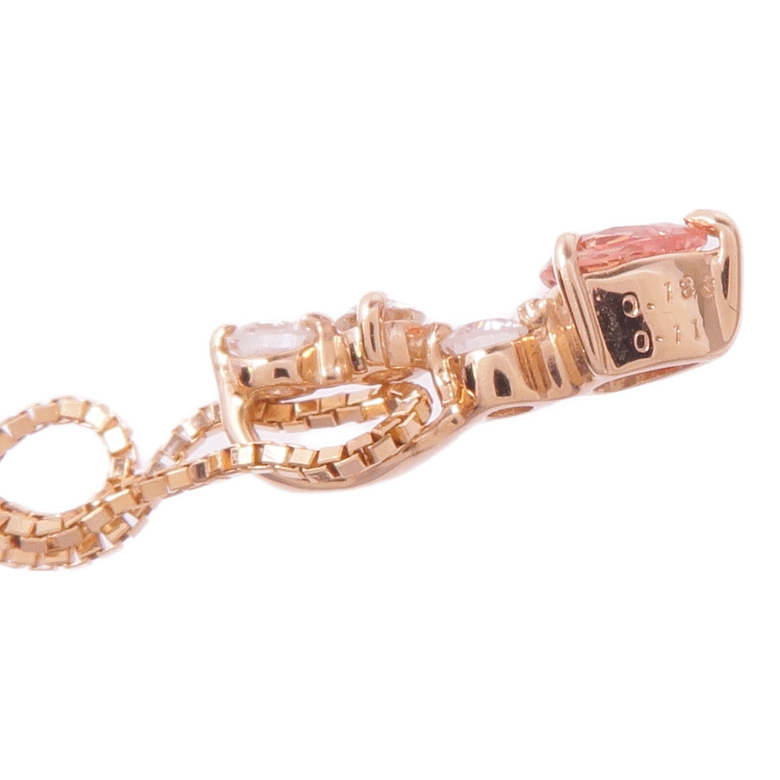 JEWELRY 18K玫瑰金Padparadscha Diamond Necklace帕帕拉恰/鑽石項鍊