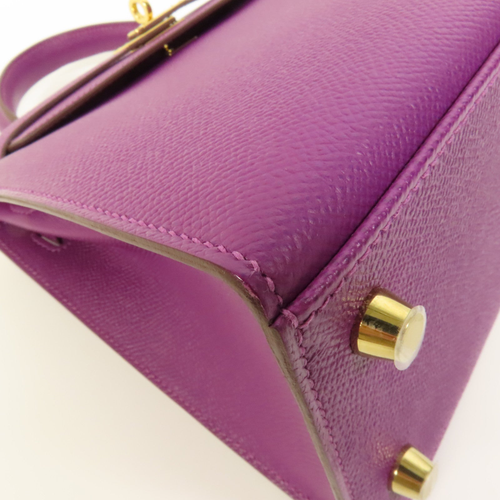 HERMES Epsom皮革Kelly 25金扣手挽肩背兩用袋Anemone