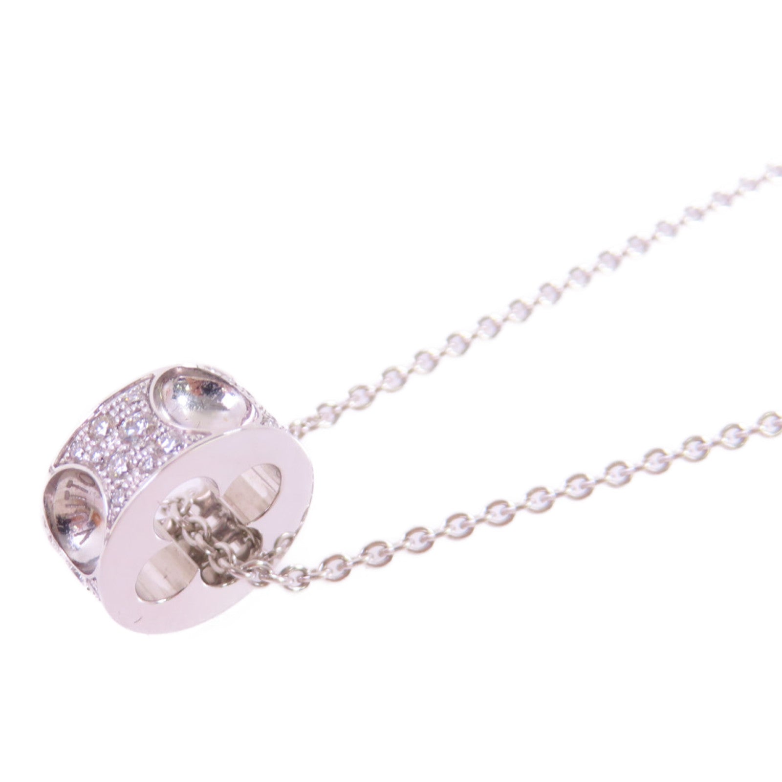 LOUIS VUITTON 18K白金/鑽石Empreinte Diamond Necklace項鏈銀色