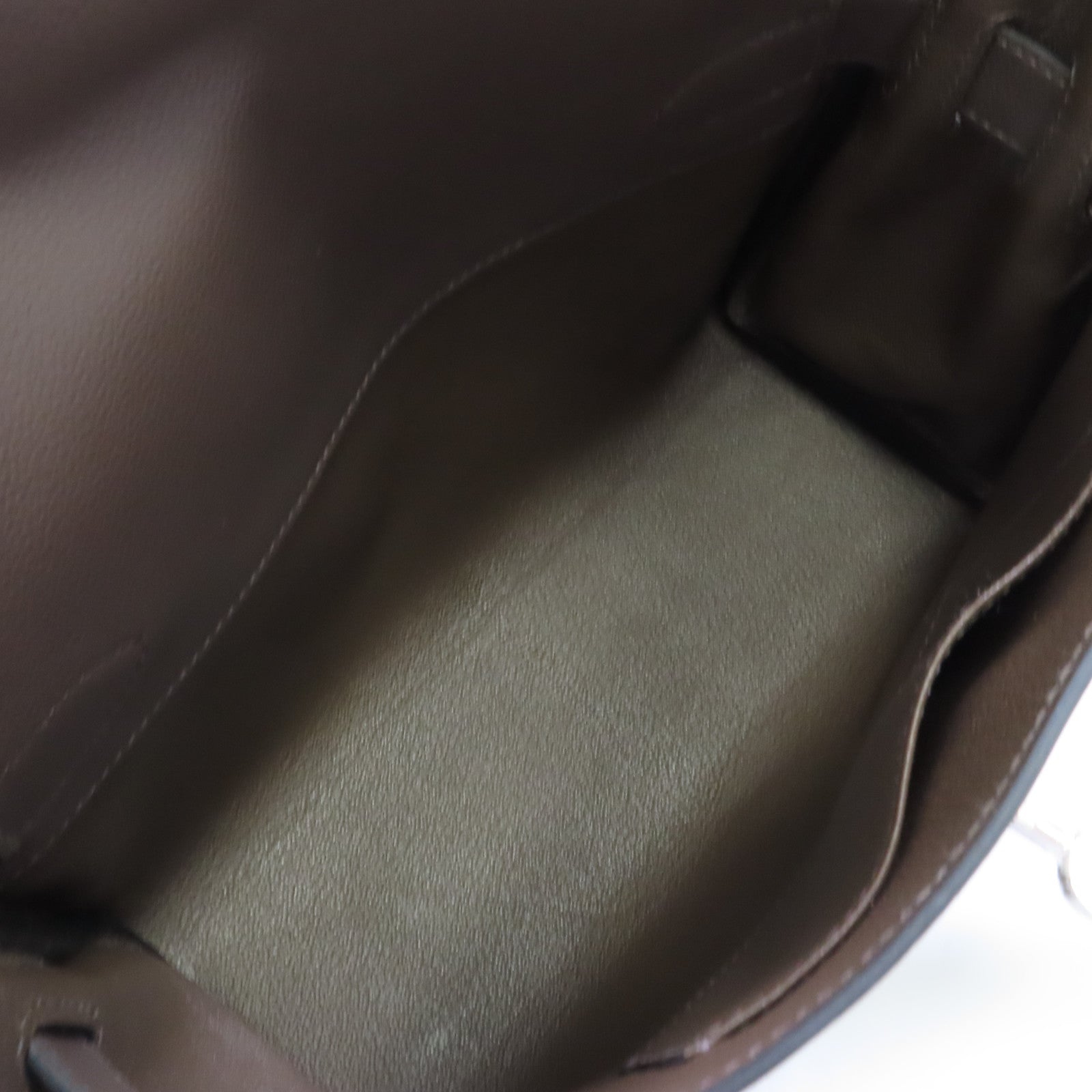 HERMES Evercolor皮革Kelly Messenger Bag PM銀扣肩背袋Ecorce樹皮色