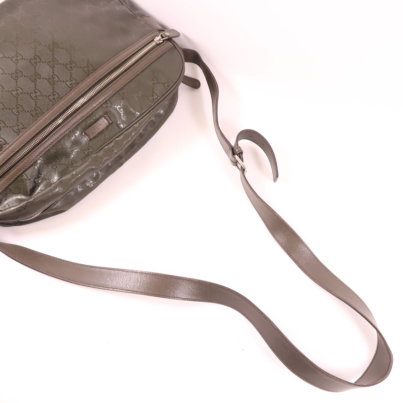 GUCCI GG SHW Shoulder Bag 211107 Coated Canvas Green