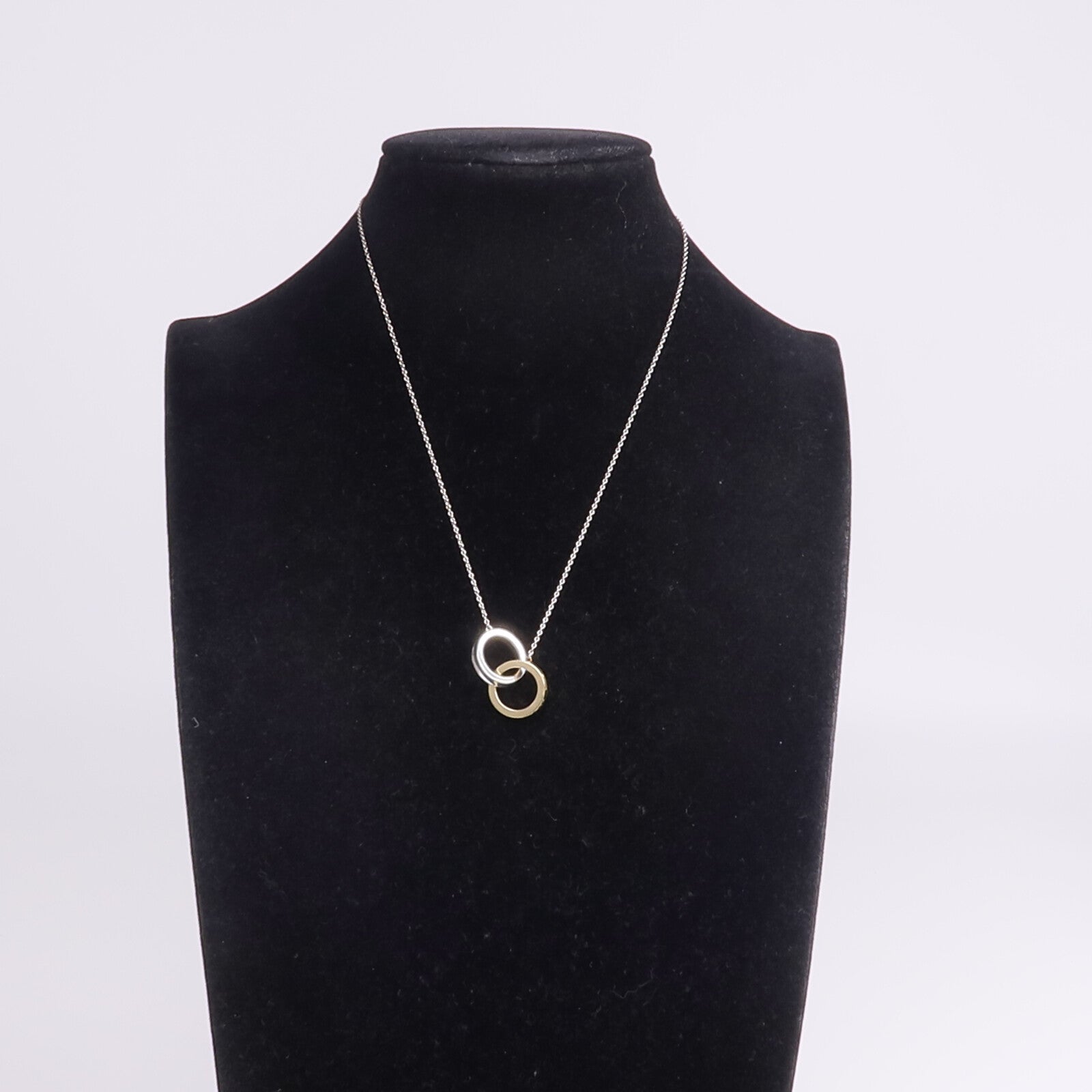 TIFFANY＆CO 18K黃金/925純銀1837 Interlocking Circles Necklace項鍊