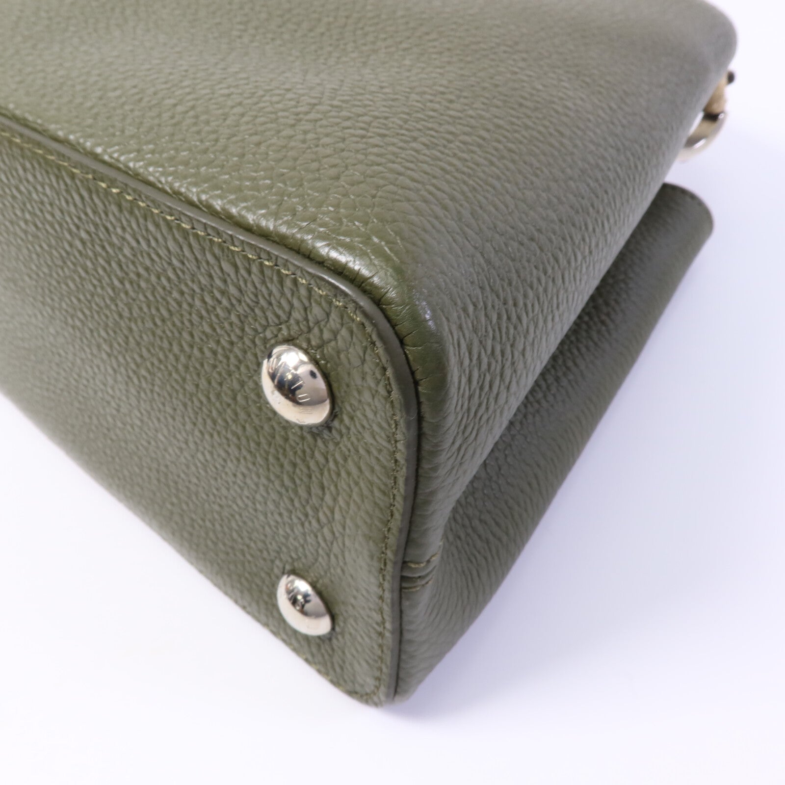 LOUIS VUITTON Taurillon/蛇皮皮革Capucines MM手挽肩背兩用袋