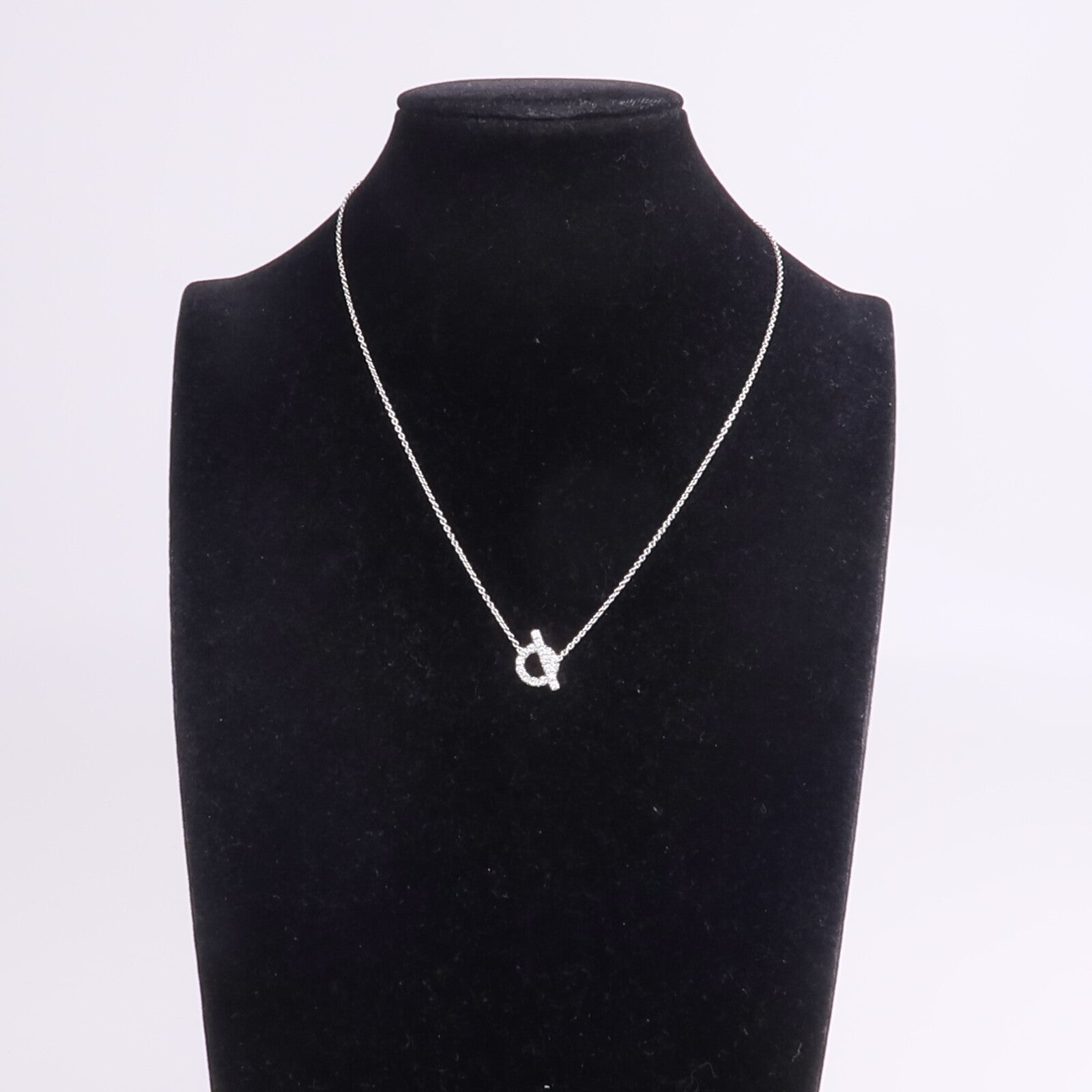 HERMES 18K白金Finesse Pendant鑽石項鍊