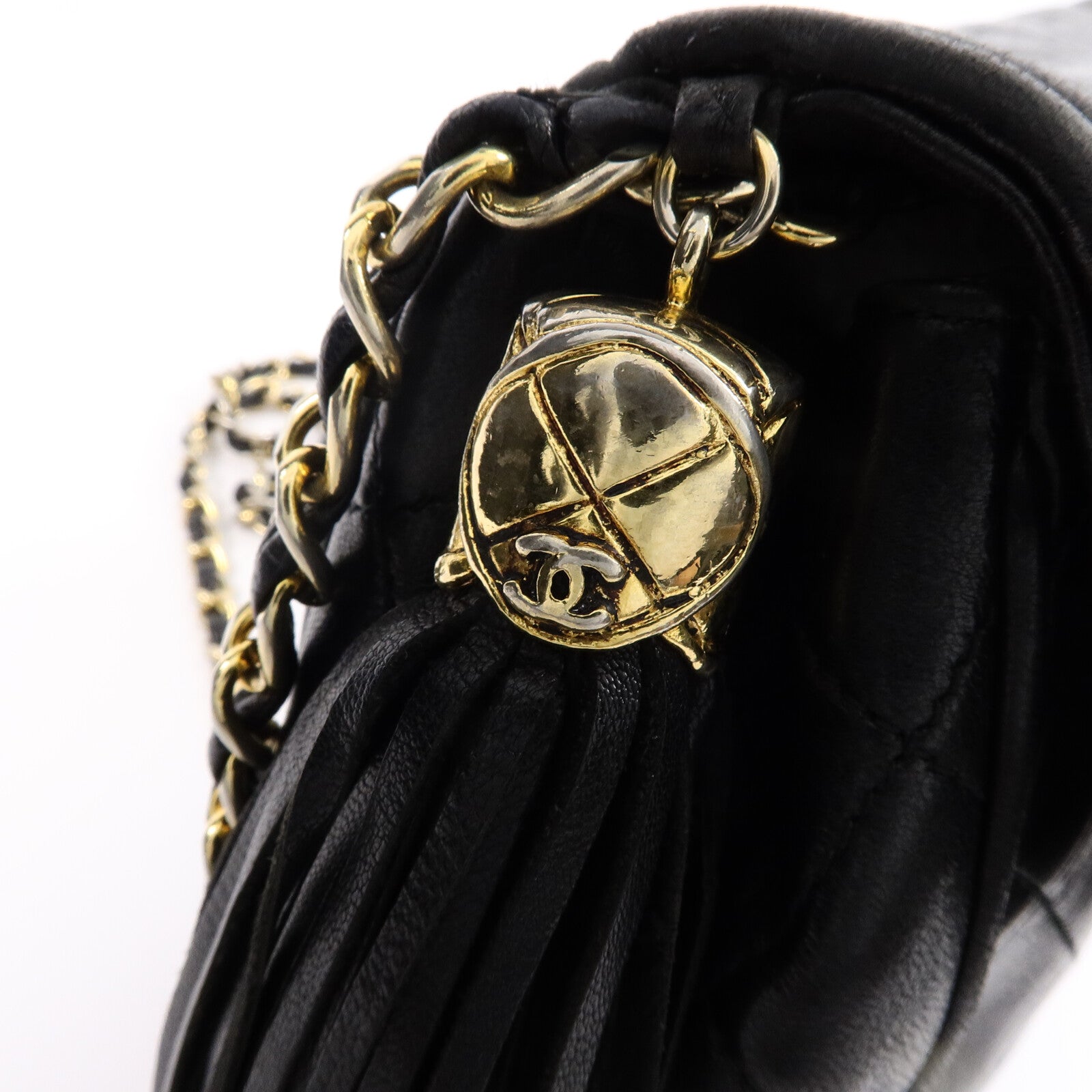 CHANEL 羊皮皮革Vintage Chain Shoulder鏈帶肩背袋