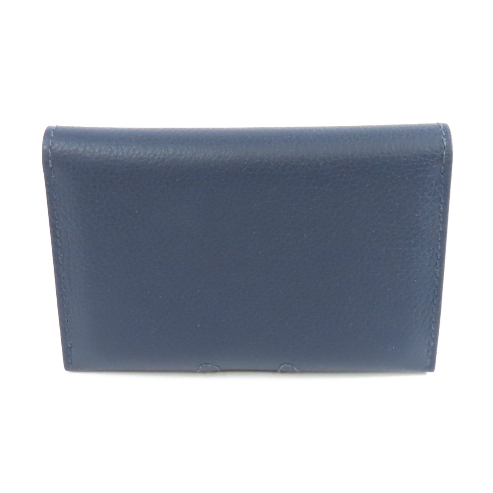 HERMES Evercolor皮革Card Holder銀扣卡片套Bleu Indigo深藍色