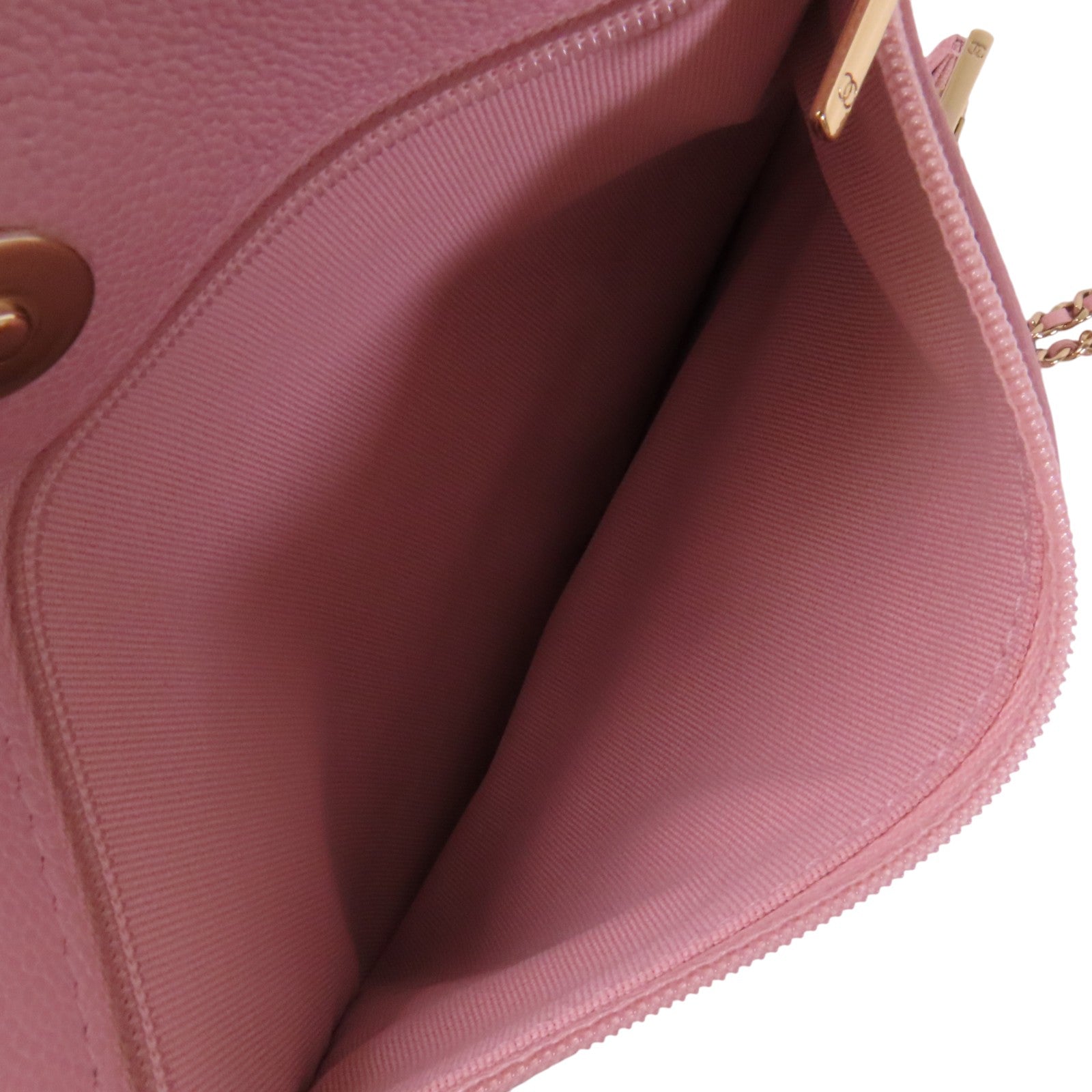 CHANEL 牛皮皮革WOC Wallet On Chain金扣鏈帶肩背袋