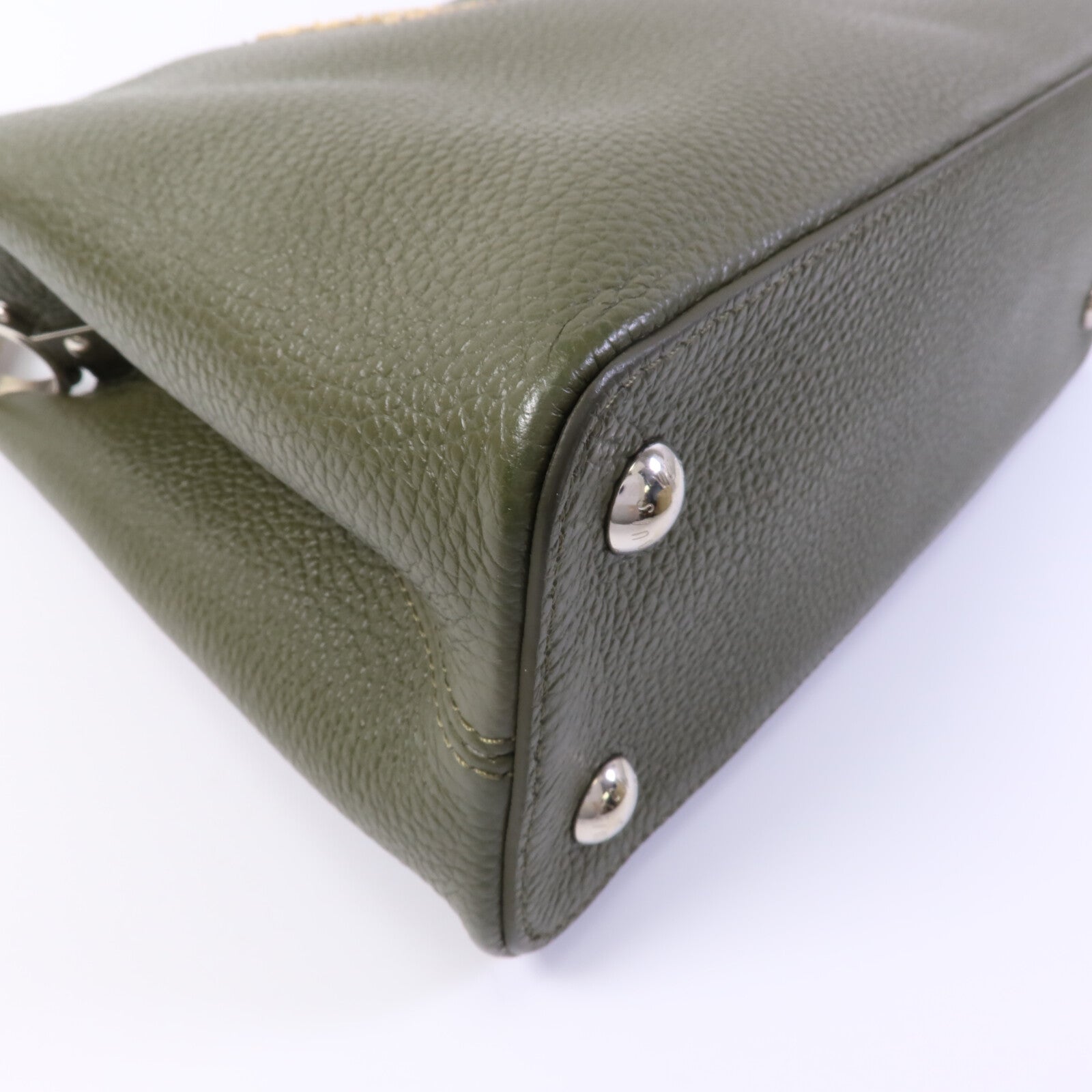 LOUIS VUITTON Taurillon/蛇皮皮革Capucines MM手挽肩背兩用袋