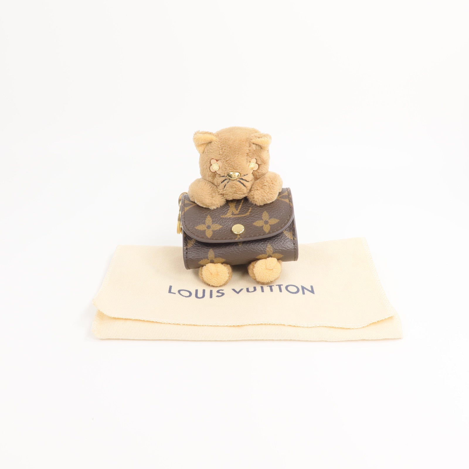 LOUIS VUITTON Monogram LV Cute Cat Pouch Earphone Case耳機套