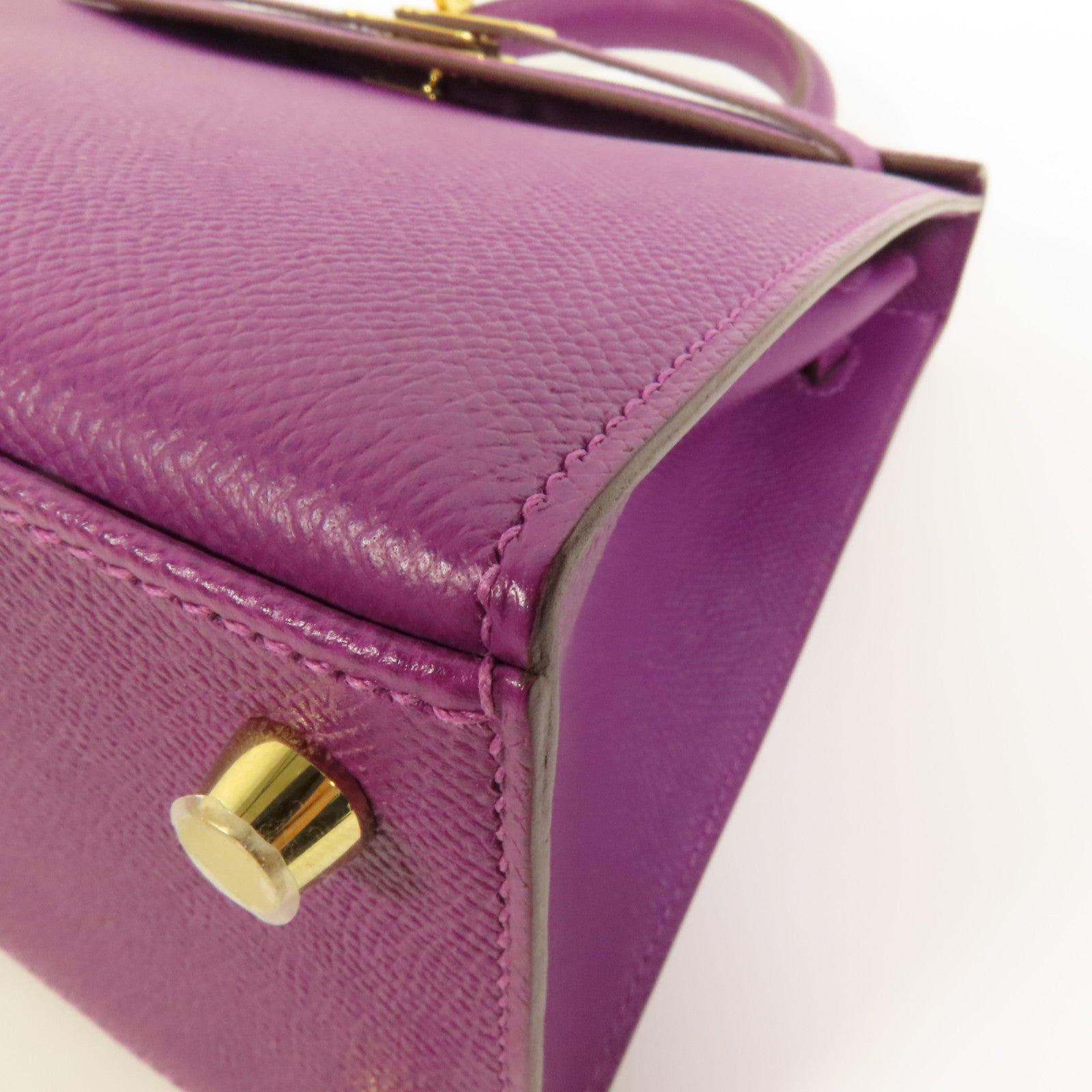 HERMES Epsom皮革Kelly 25金扣手挽肩背兩用袋Anemone