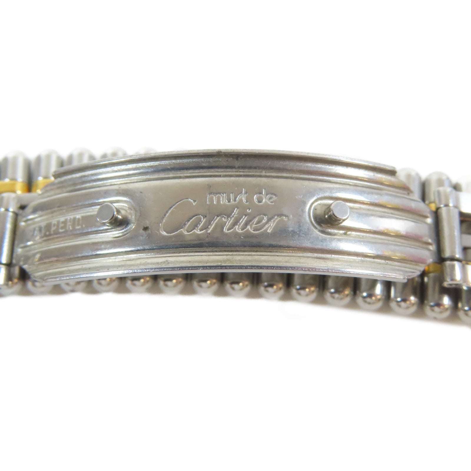 CARTIER Must de Cartier 21 18K黃金/不鏽鋼手錶石英機芯白色