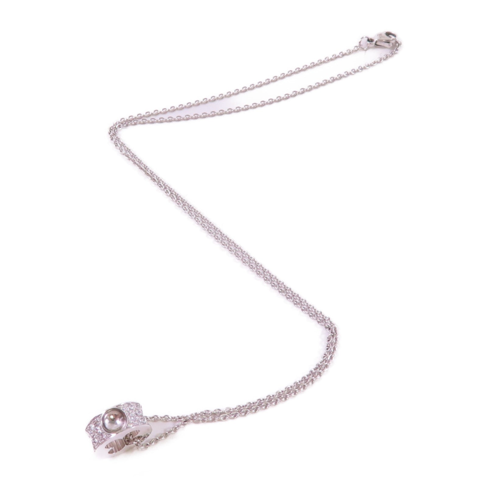 LOUIS VUITTON 18K白金/鑽石Empreinte Diamond Necklace項鏈銀色