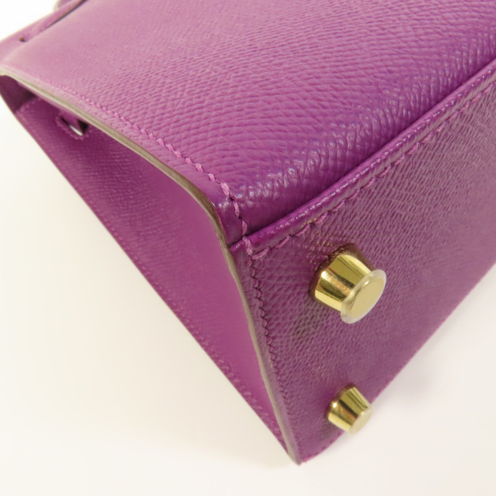 HERMES Epsom皮革Kelly 25金扣手挽肩背兩用袋Anemone