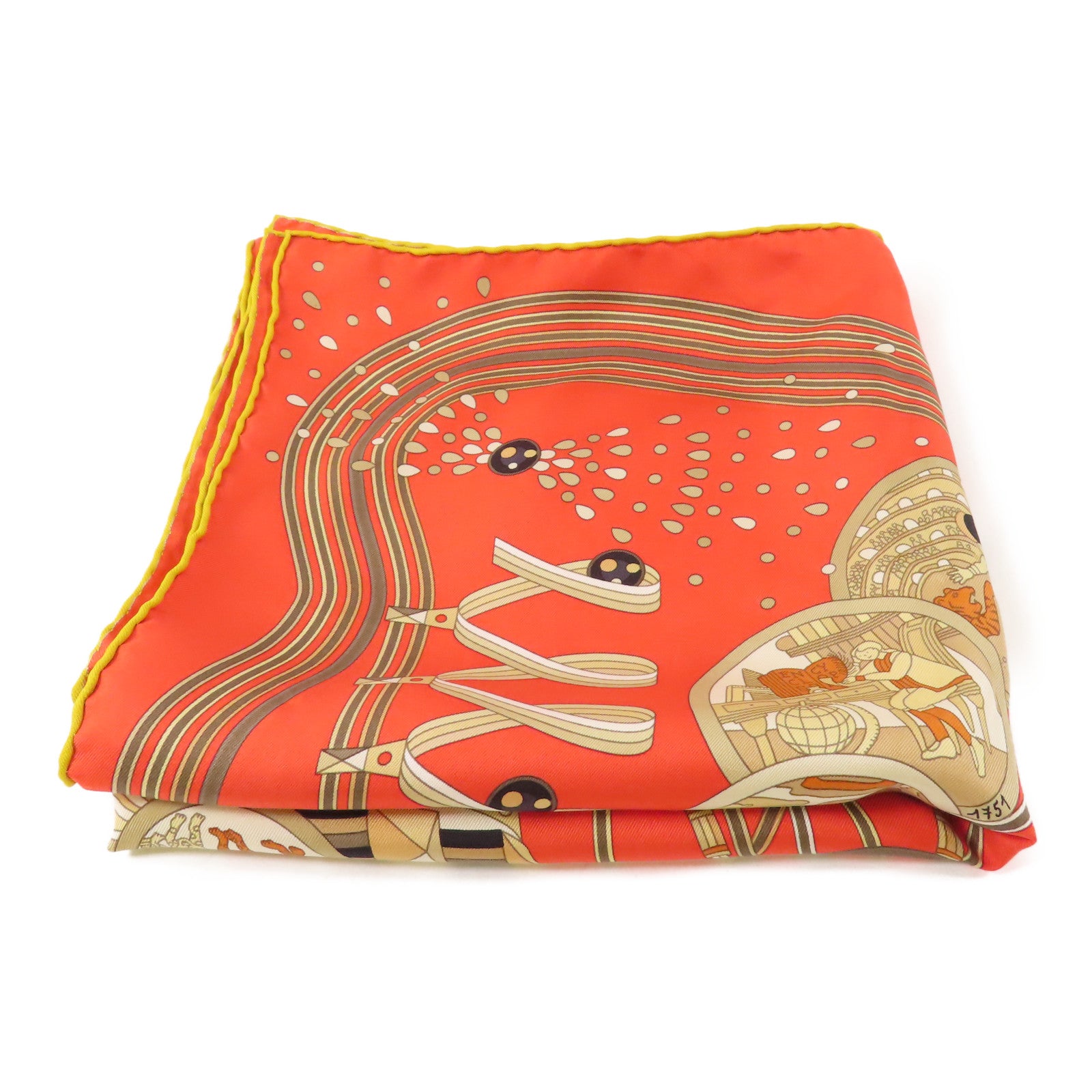 HERMES Scarf 90x90cm Scarf Silk Red/Multicolor