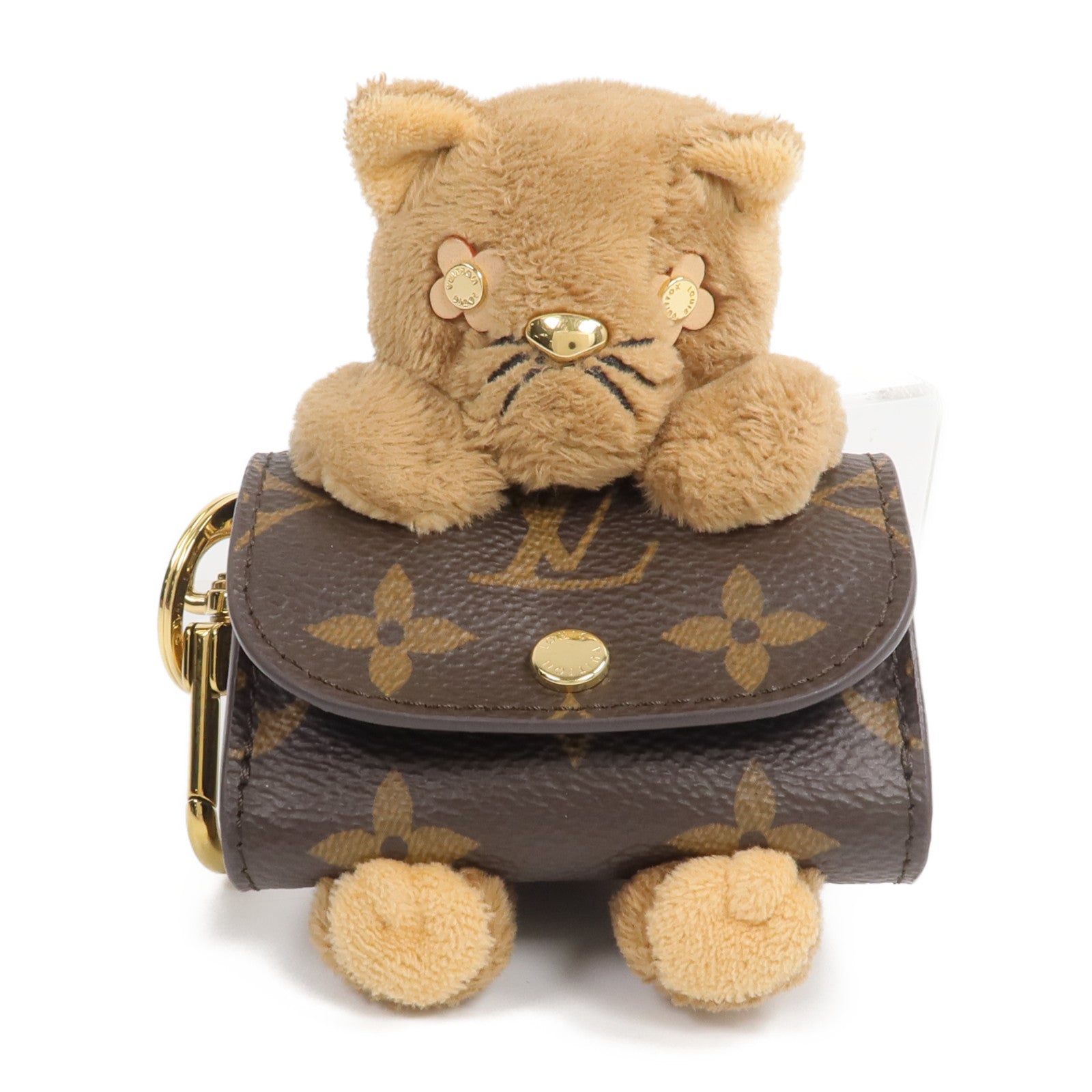 LOUIS VUITTON Monogram LV Cute Cat Pouch Earphone Case耳機套