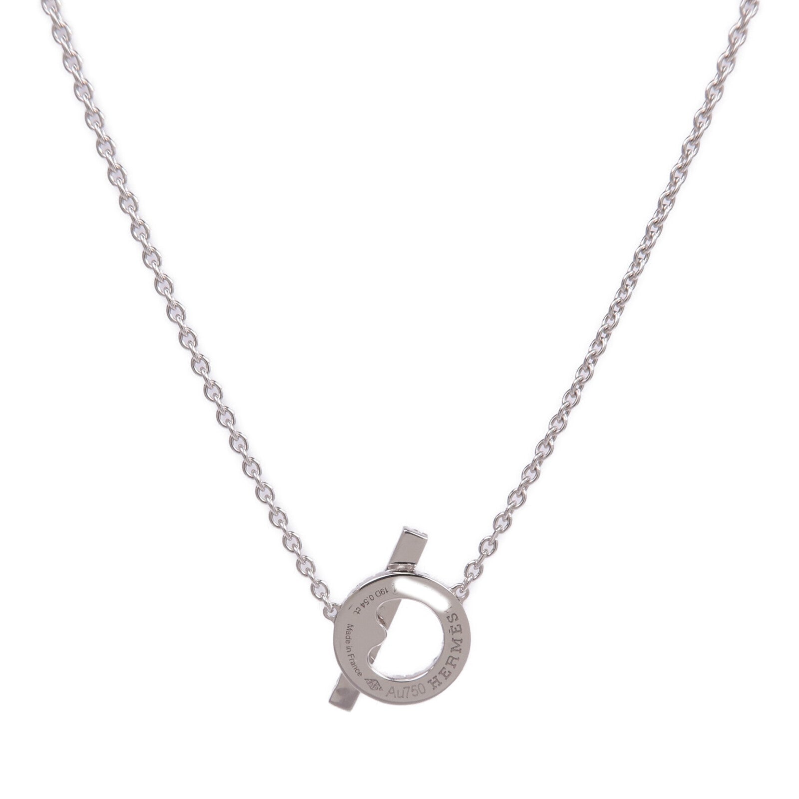 HERMES 18K白金Finesse Pendant鑽石項鍊