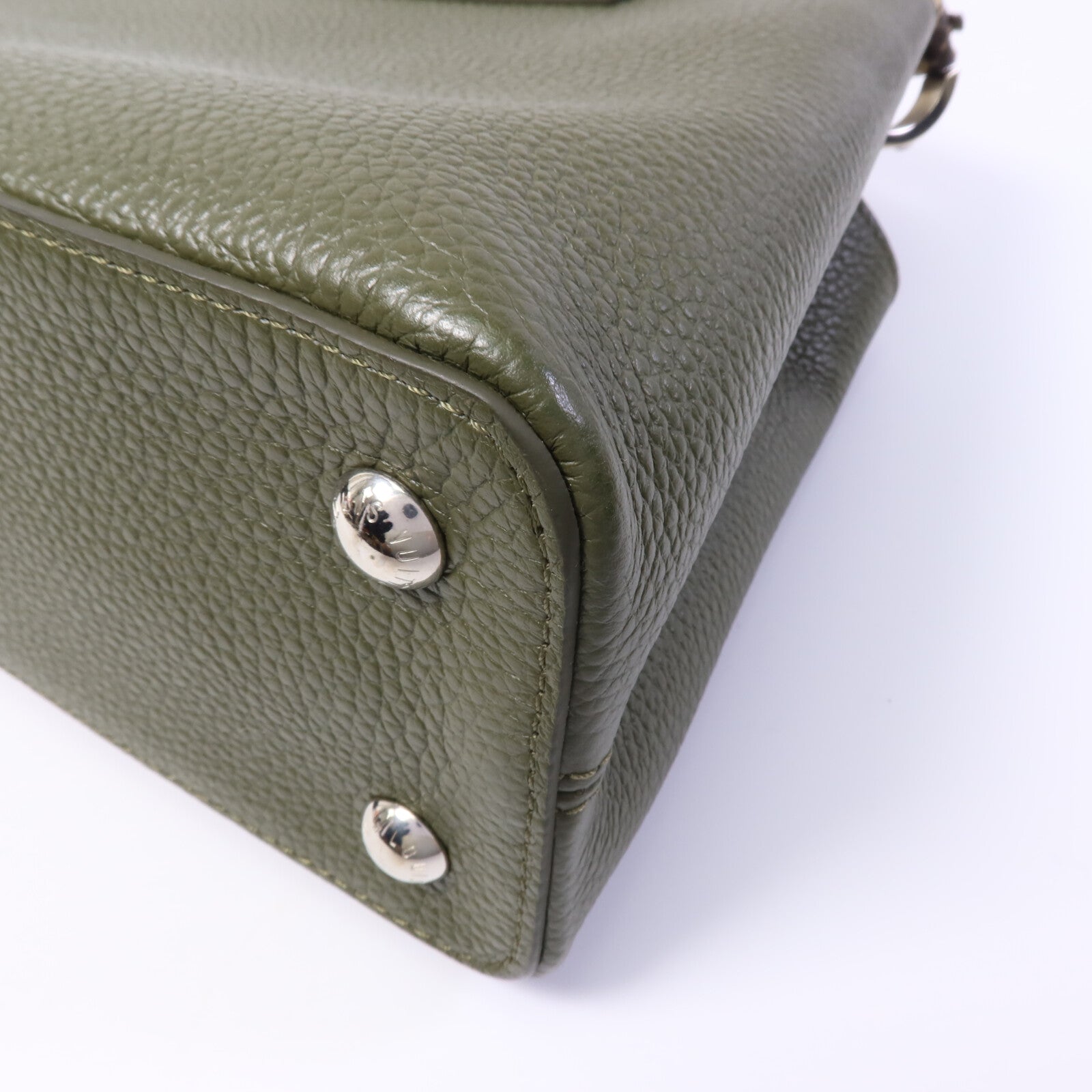 LOUIS VUITTON Taurillon/蛇皮皮革Capucines MM手挽肩背兩用袋