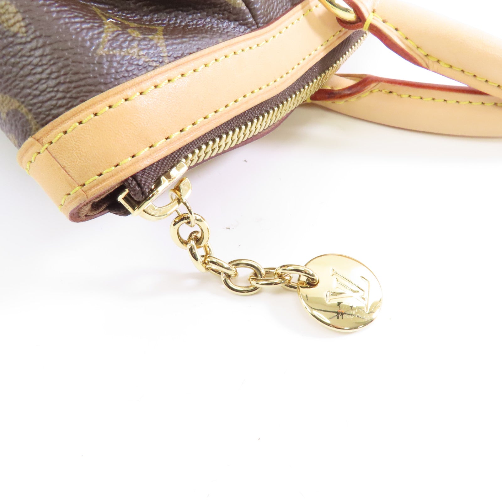 LOUIS VUITTON Monogram Tivoli PM金扣手挽袋棕色