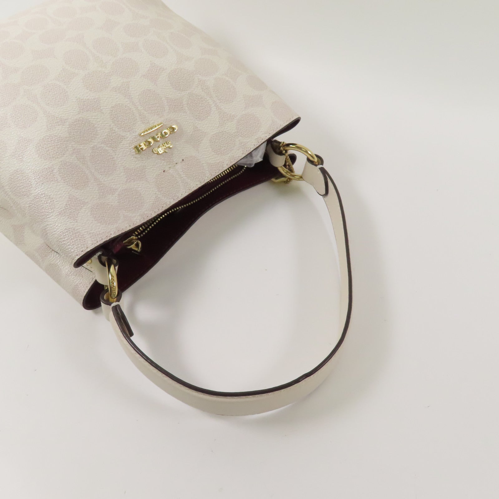 COACH 塗層帆布2 Way Shoulder金扣手挽肩背兩用袋