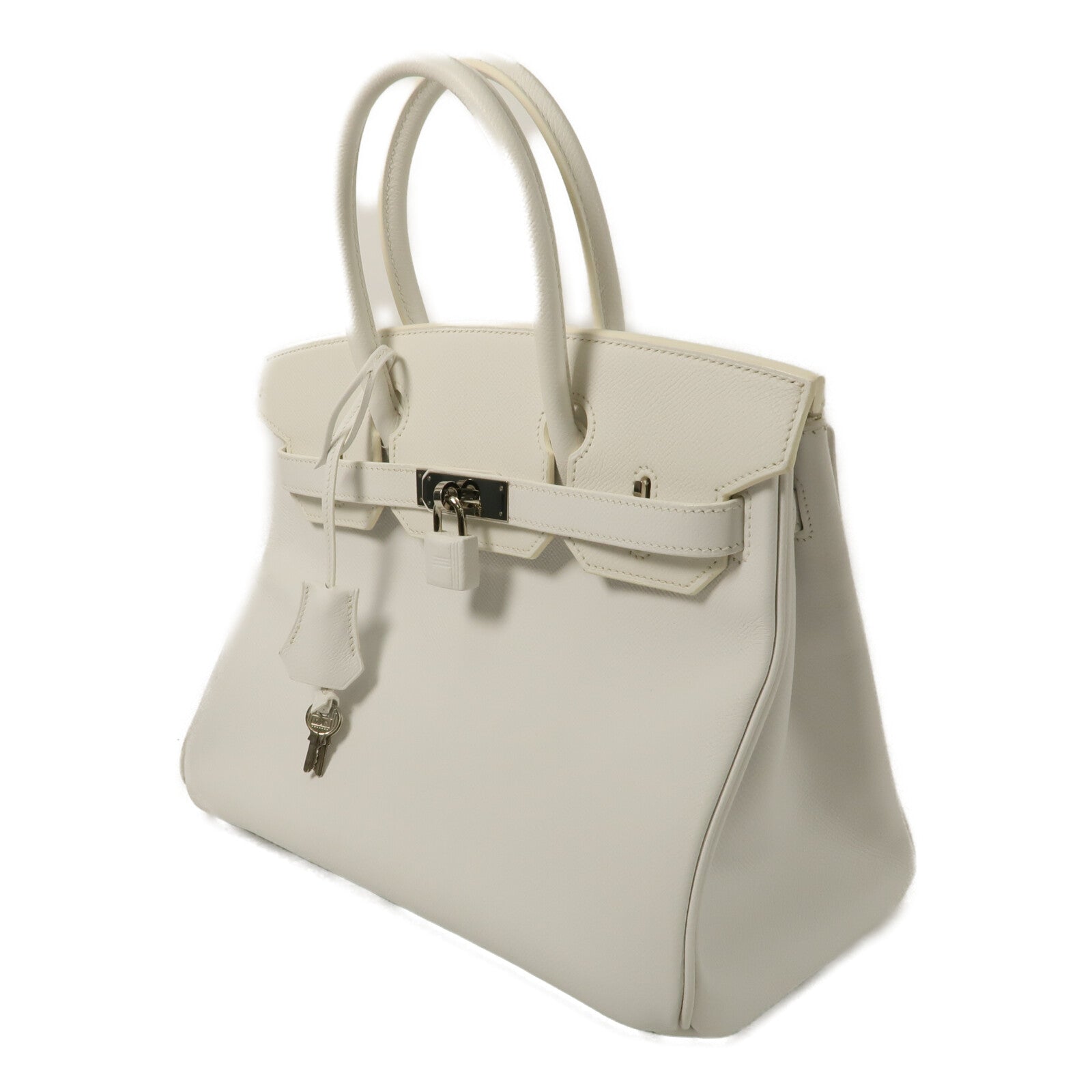 HERMES Epsom皮革Birkin 30手挽袋Blanc