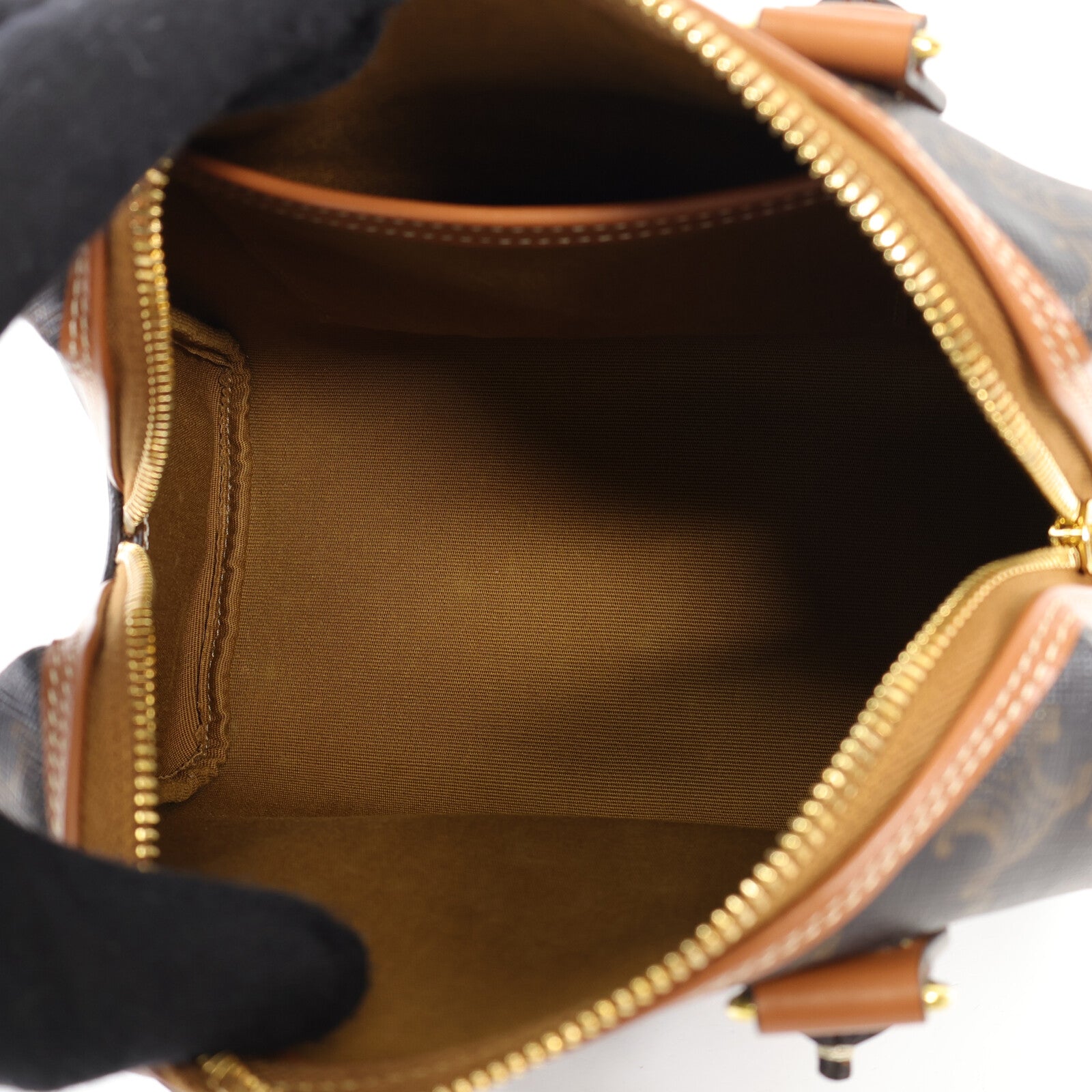 CELINE 塗層帆布Small Boston金扣手挽肩背兩用袋