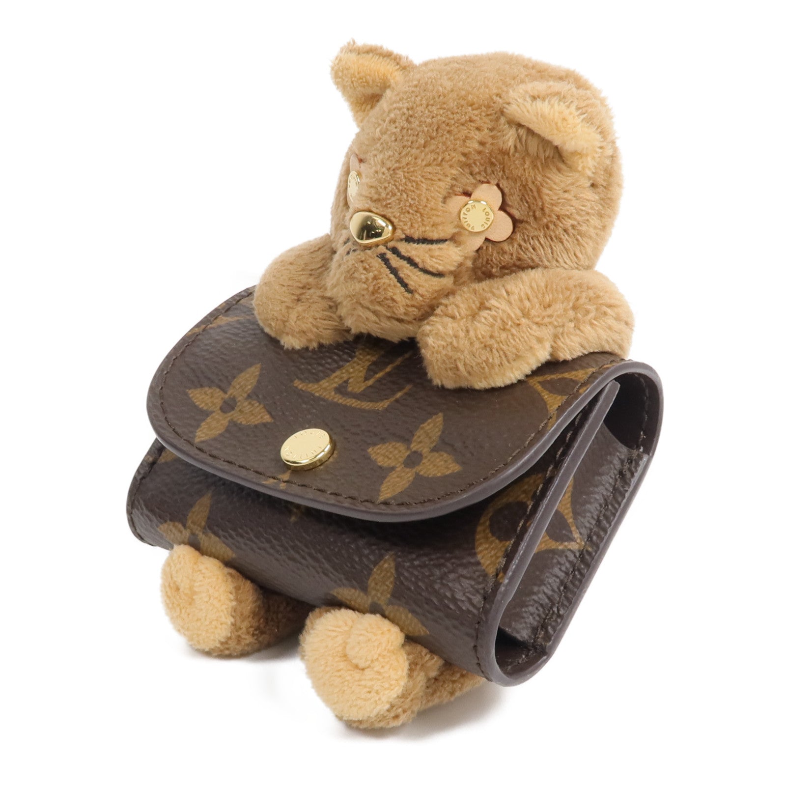 LOUIS VUITTON Monogram LV Cute Cat Pouch Earphone Case耳機套