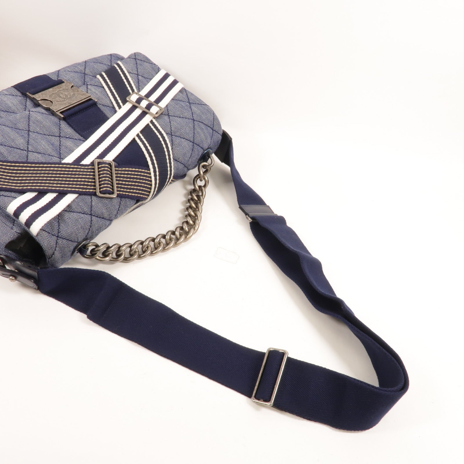 CHANEL Demin Airlines Buckle Messenger手挽肩背兩用袋