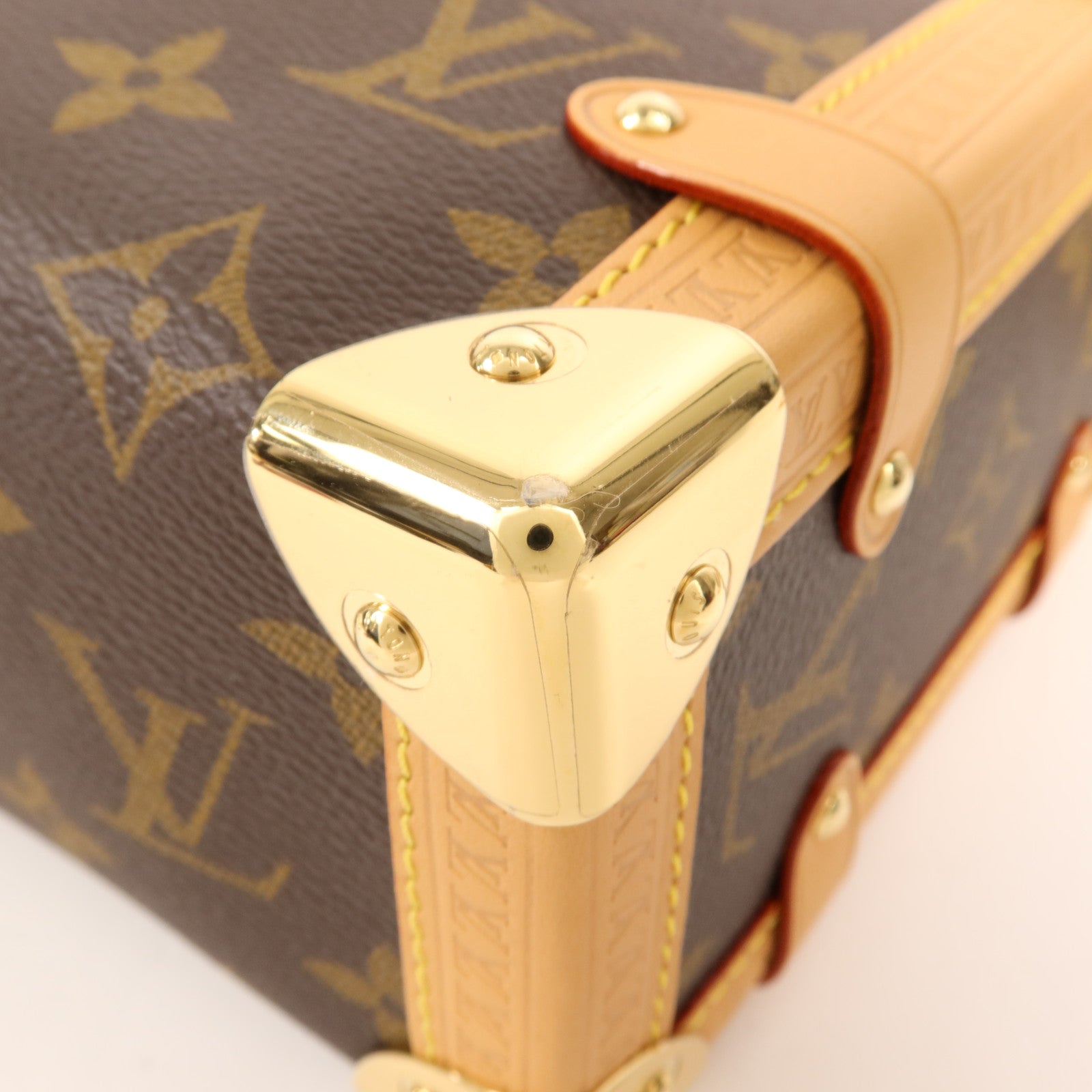 LOUIS VUITTON Monogram Side Trunk MM金扣手挽肩背兩用袋