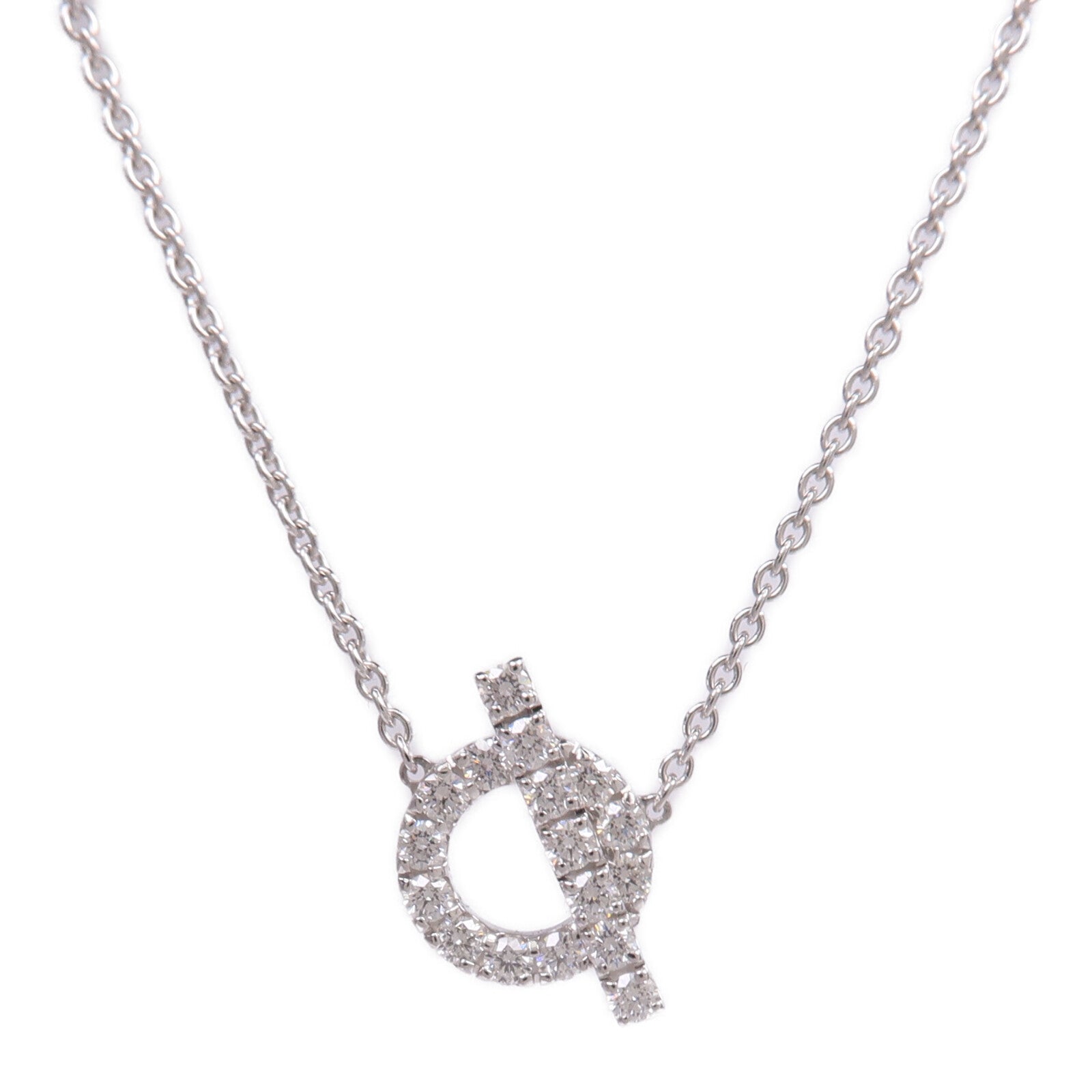 HERMES 18K白金Finesse Pendant鑽石項鍊
