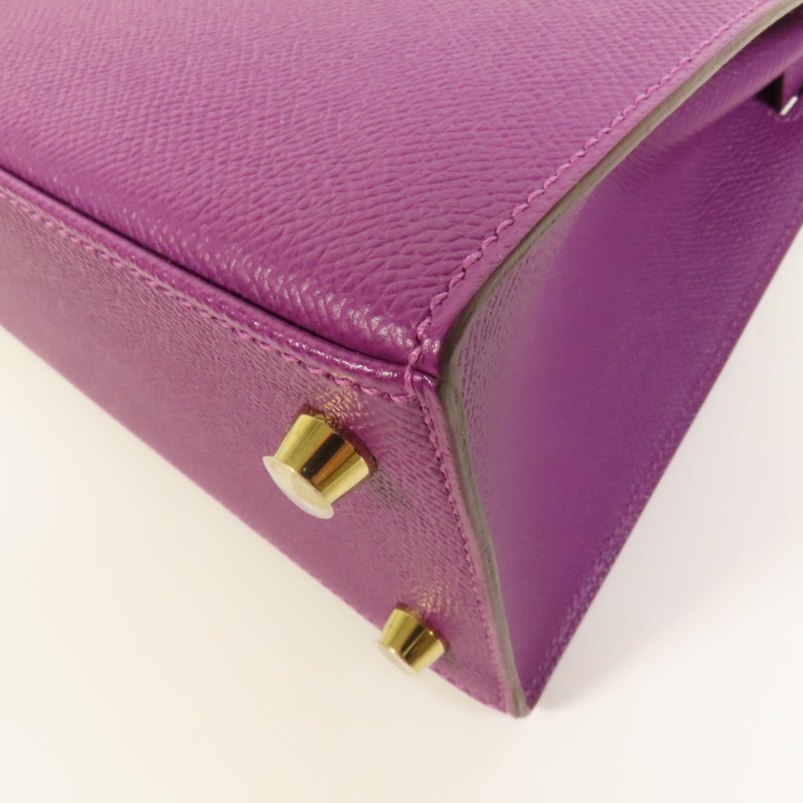 HERMES Epsom皮革Kelly 25金扣手挽肩背兩用袋Anemone