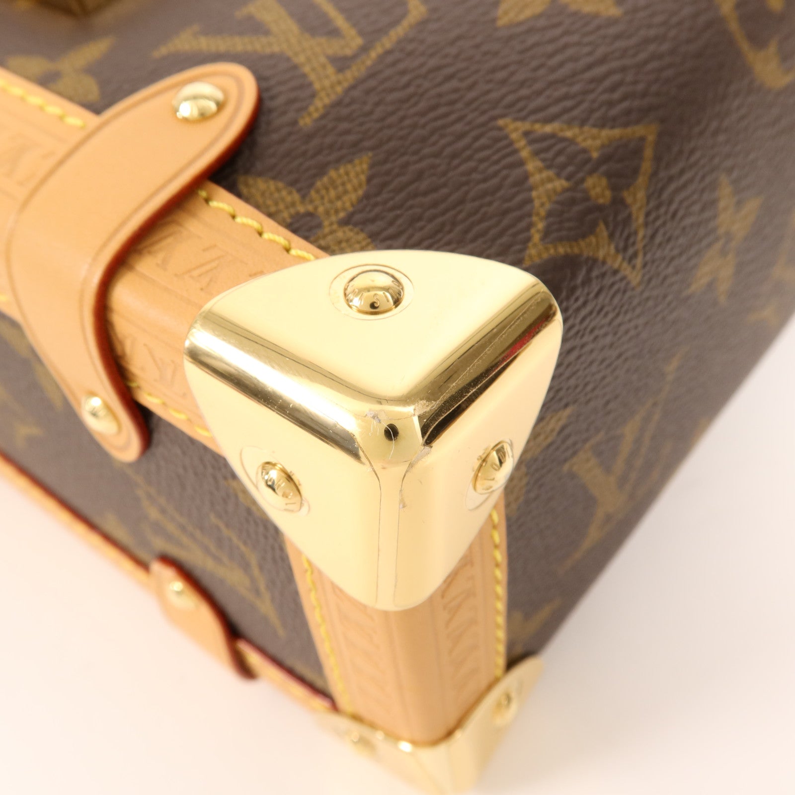 LOUIS VUITTON Monogram Side Trunk MM金扣手挽肩背兩用袋