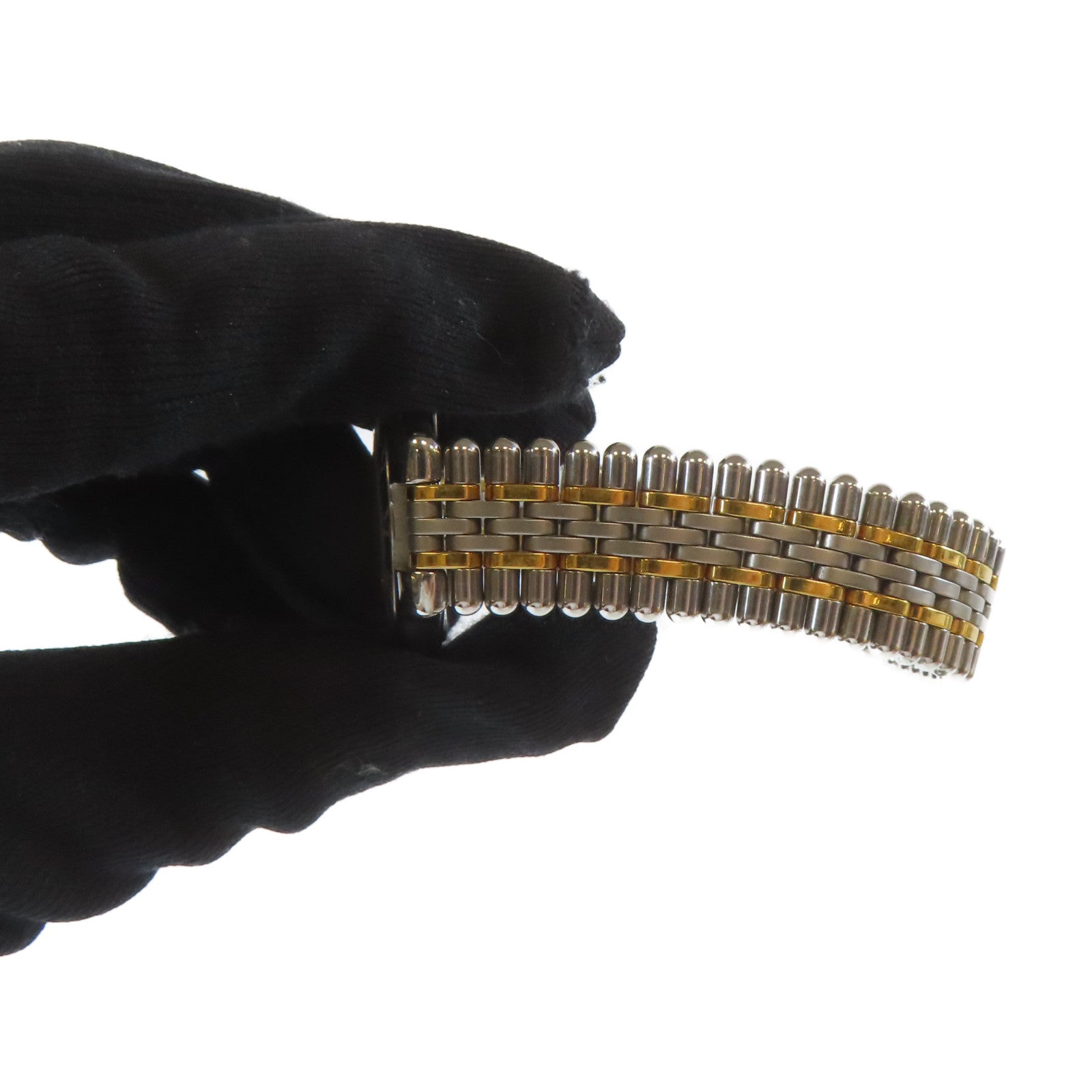 CARTIER Must de Cartier 21 18K黃金/不鏽鋼手錶石英機芯白色