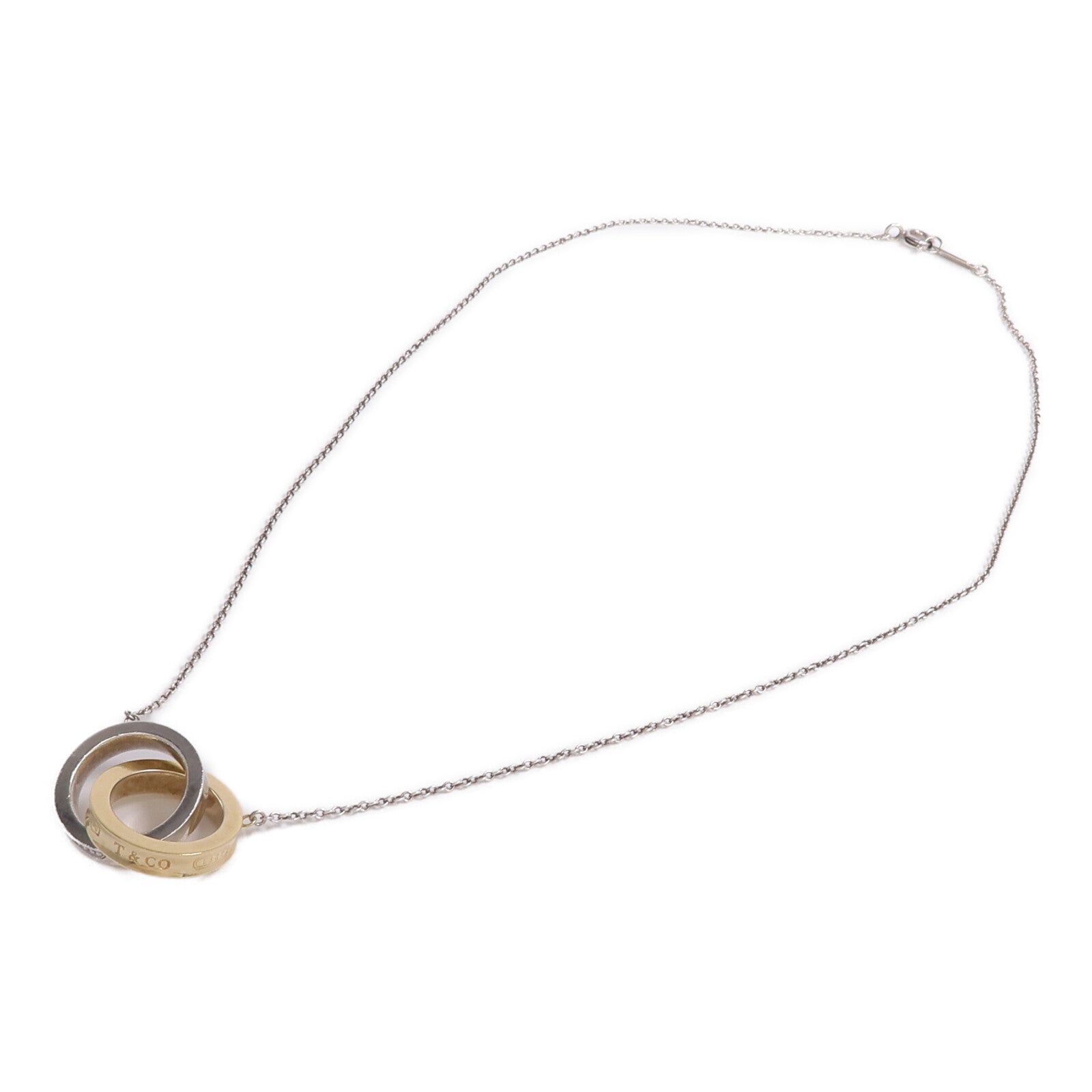 TIFFANY＆CO 18K黃金/925純銀1837 Interlocking Circles Necklace項鍊