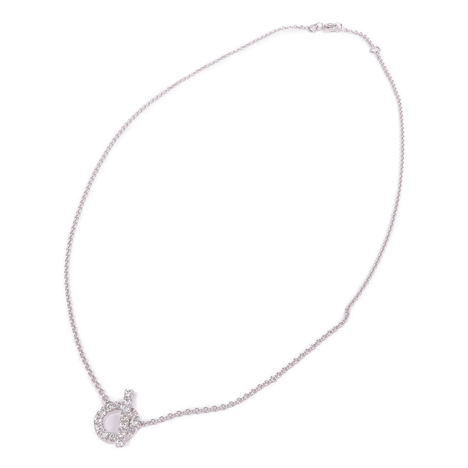 HERMES 18K白金Finesse Pendant鑽石項鍊