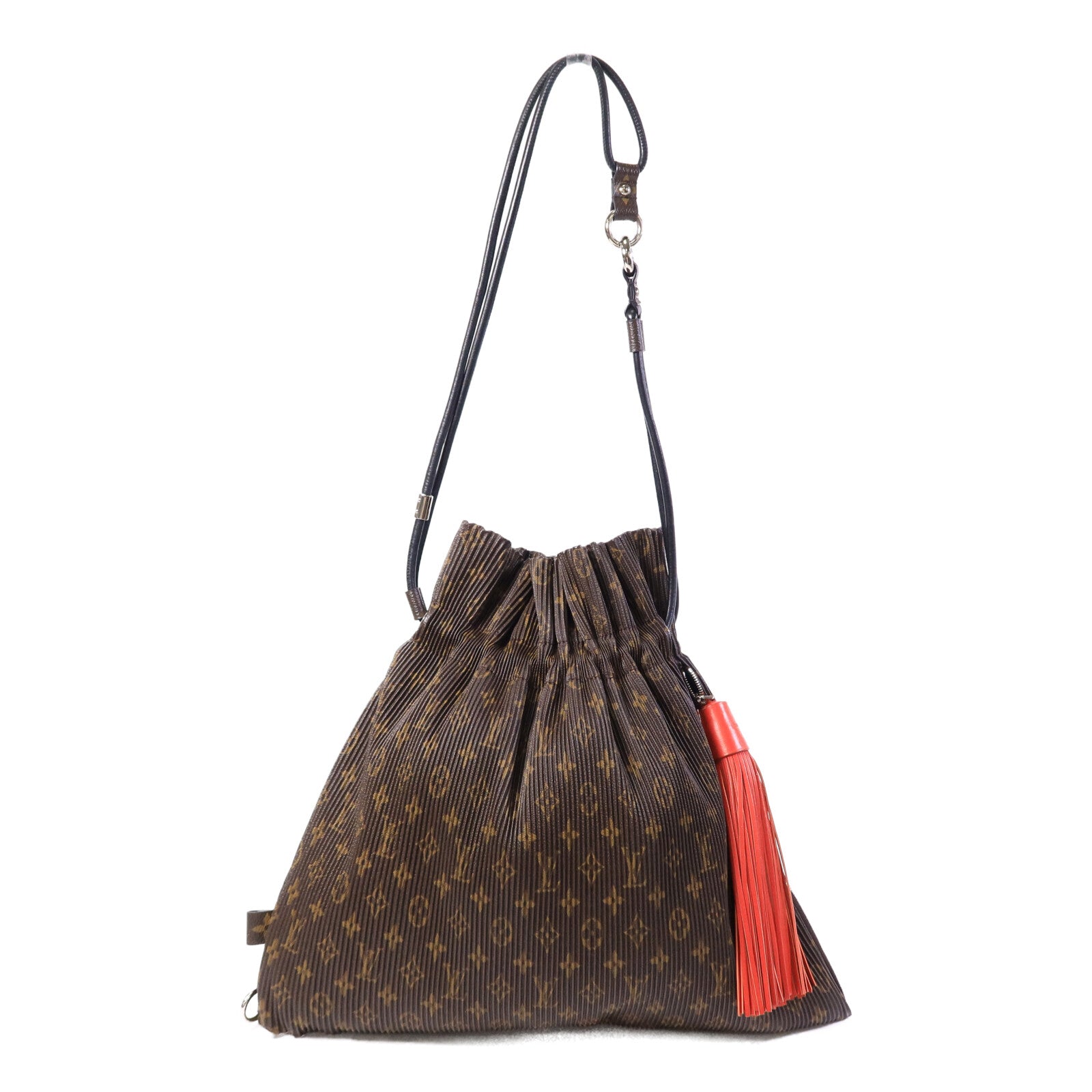 LOUIS VUITTON 塗層帆布Pleated Explorer肩背袋