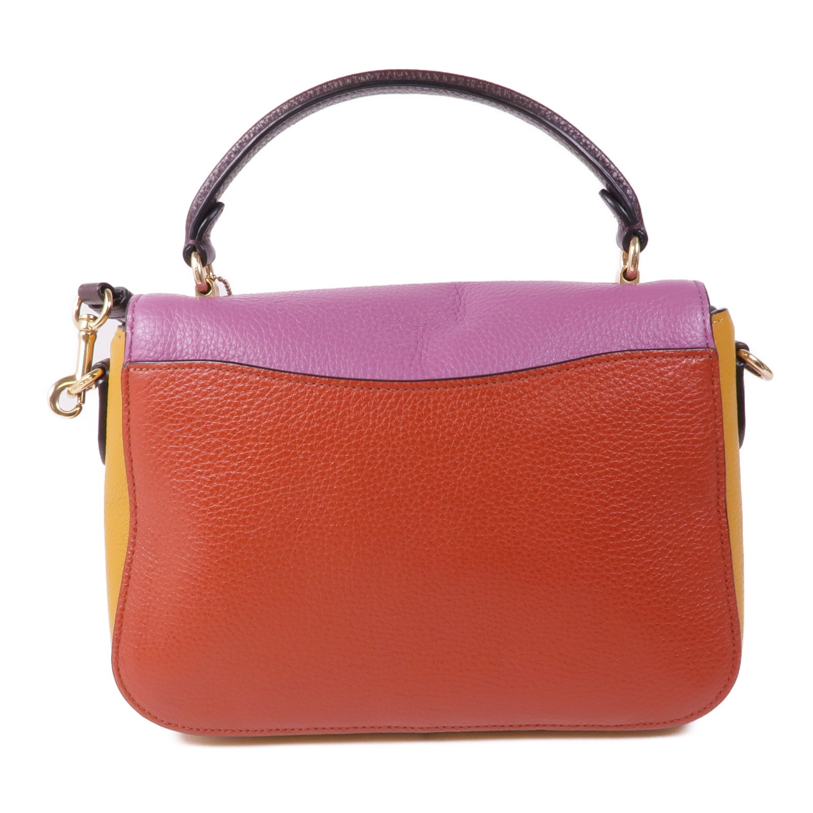 COACH 牛皮皮革2 Way Shoulder金扣手挽肩背兩用袋