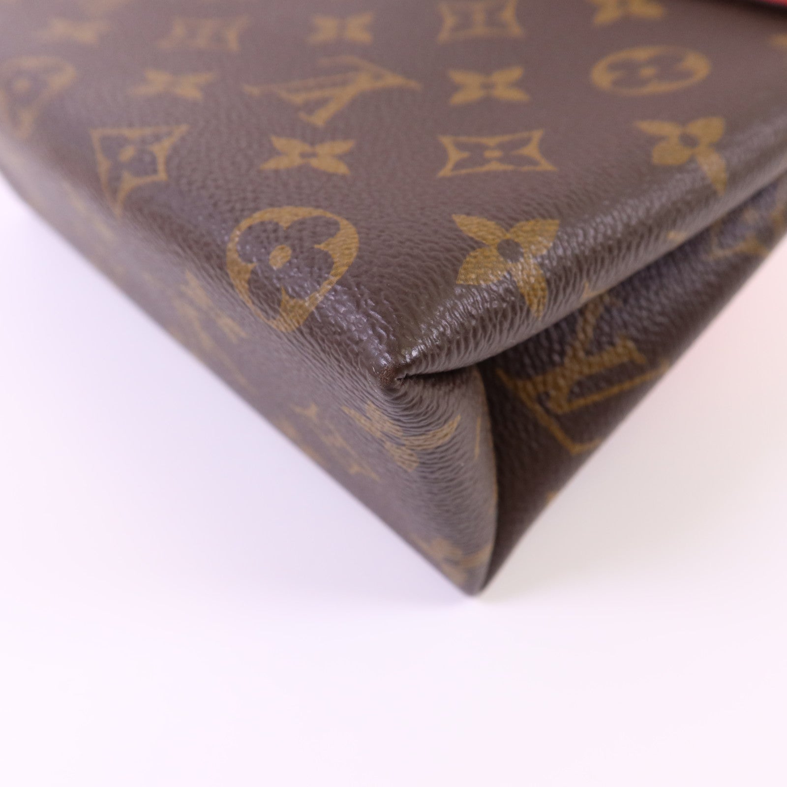 LOUIS VUITTON Monogram Locky BB金扣手挽肩背棕色/紅色