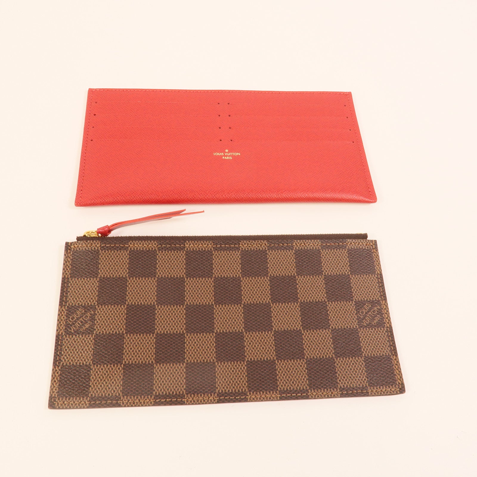 LOUIS VUITTON Damier Felice Pochette金扣鏈帶肩背袋