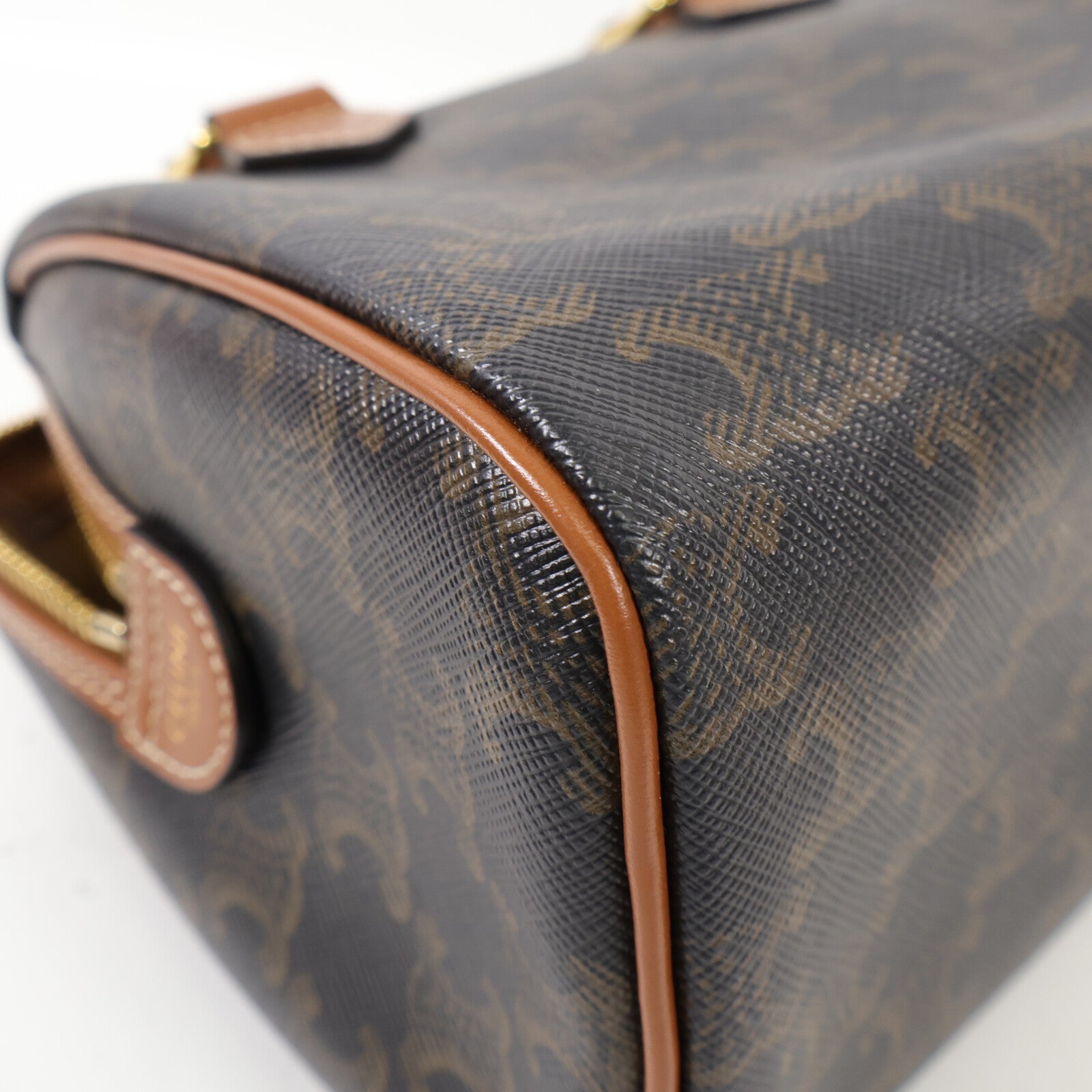 CELINE 塗層帆布Small Boston金扣手挽肩背兩用袋