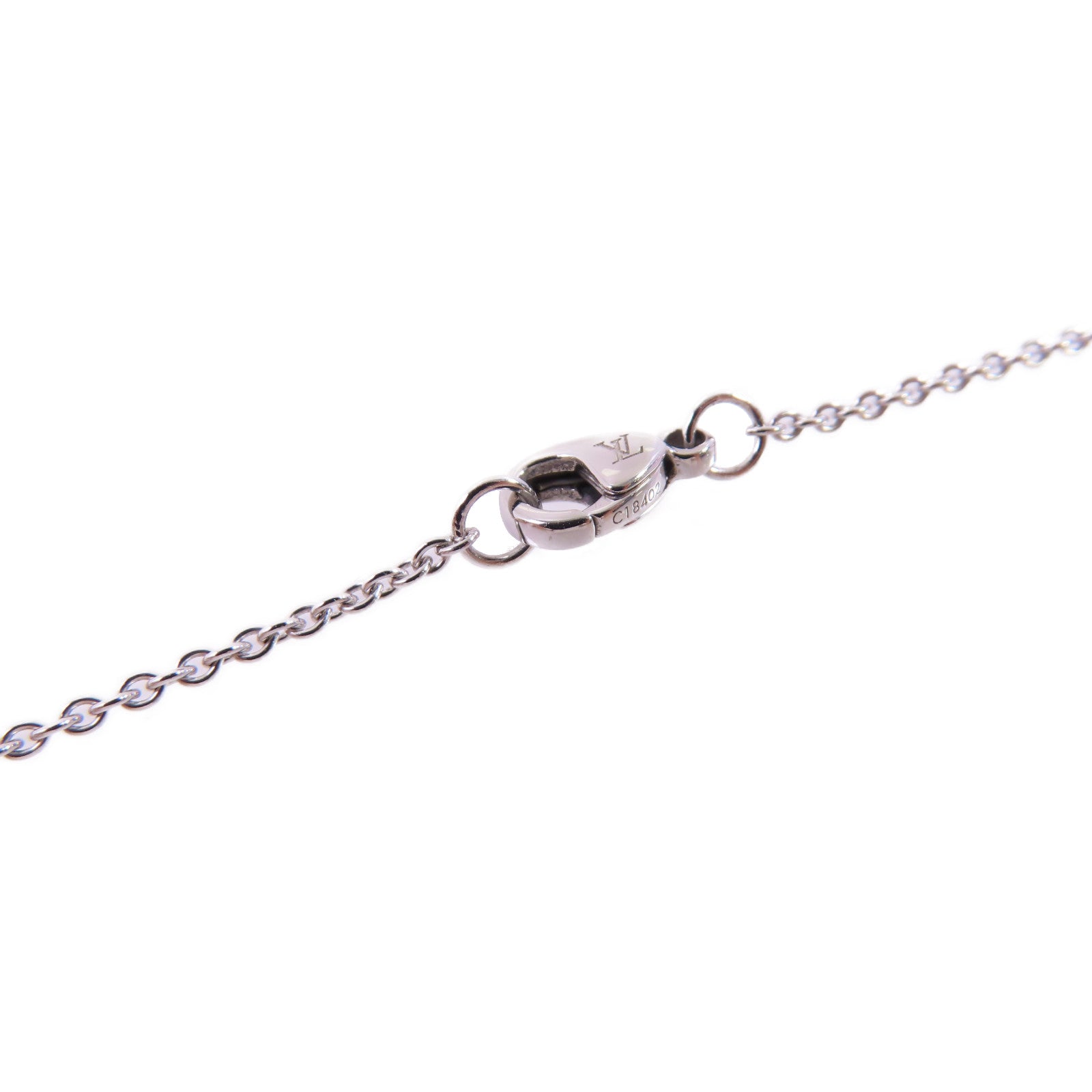 LOUIS VUITTON 18K白金/鑽石Empreinte Diamond Necklace項鏈銀色