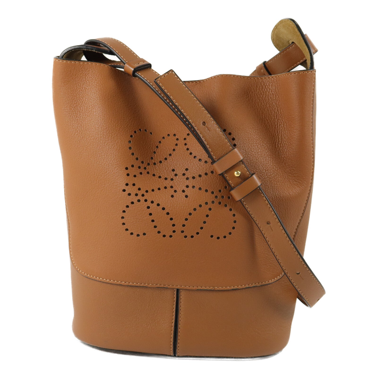 LOEWE 牛皮皮革Hobo Anagram Small肩背袋