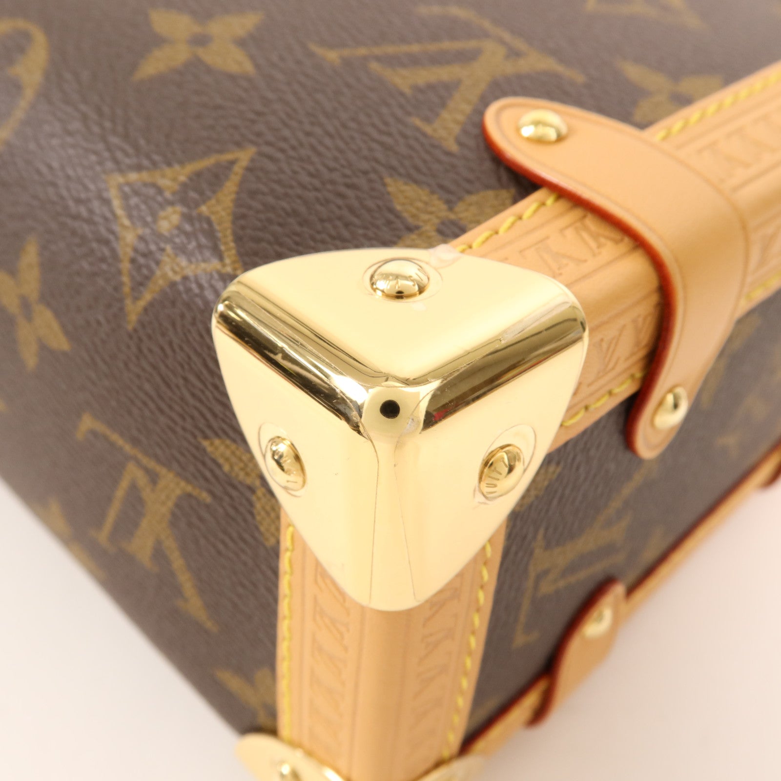 LOUIS VUITTON Monogram Side Trunk MM金扣手挽肩背兩用袋