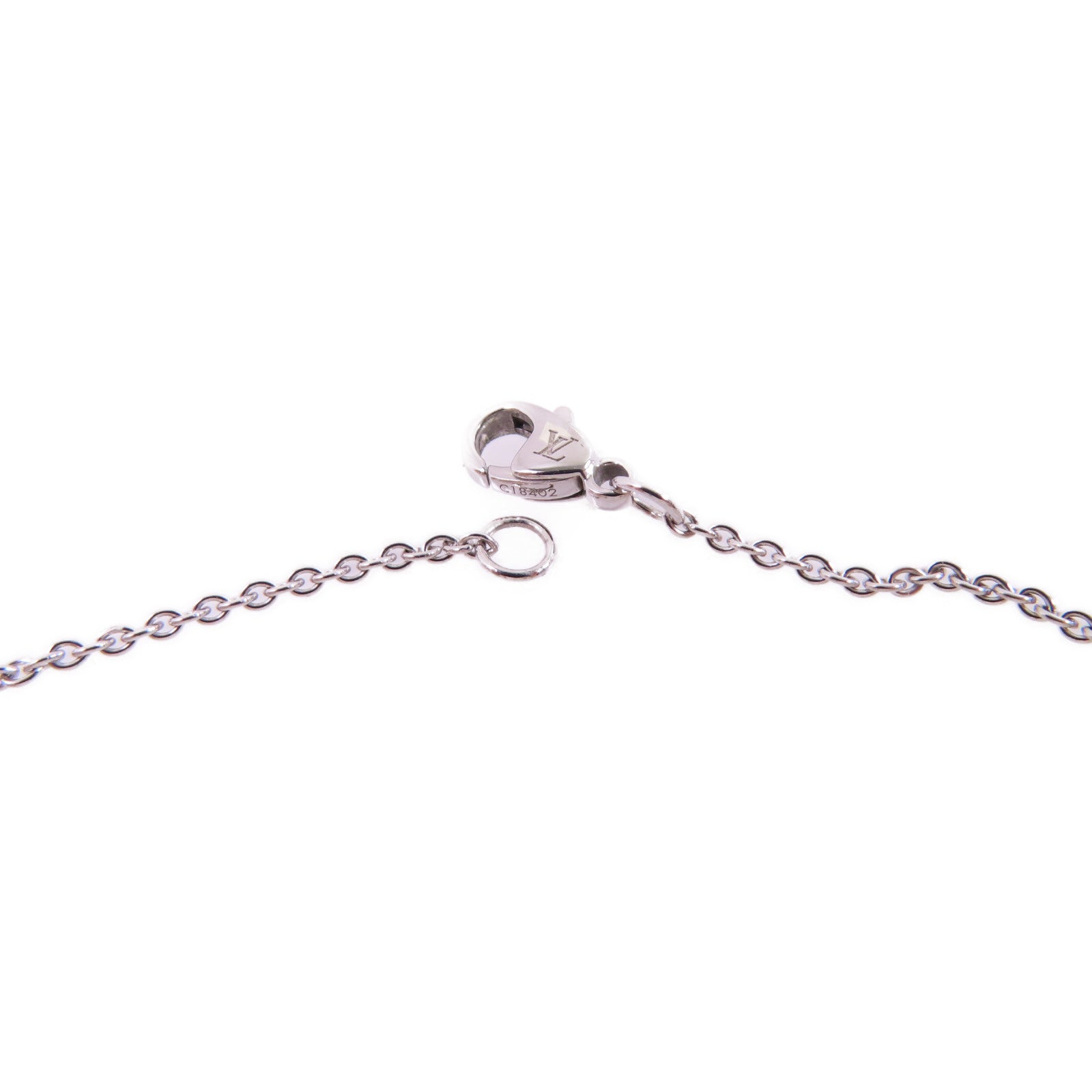 LOUIS VUITTON 18K白金/鑽石Empreinte Diamond Necklace項鏈銀色