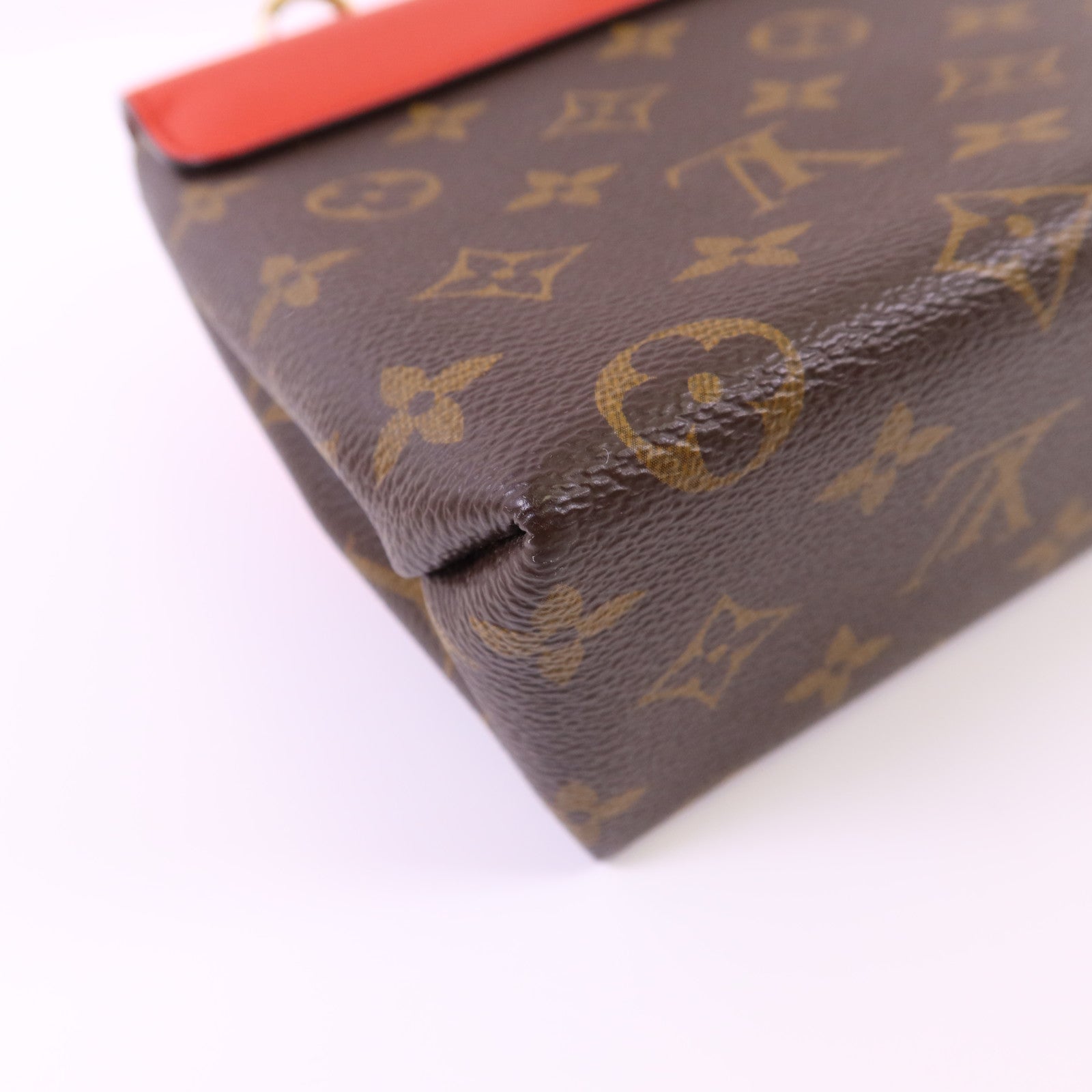 LOUIS VUITTON Monogram Locky BB金扣手挽肩背棕色/紅色