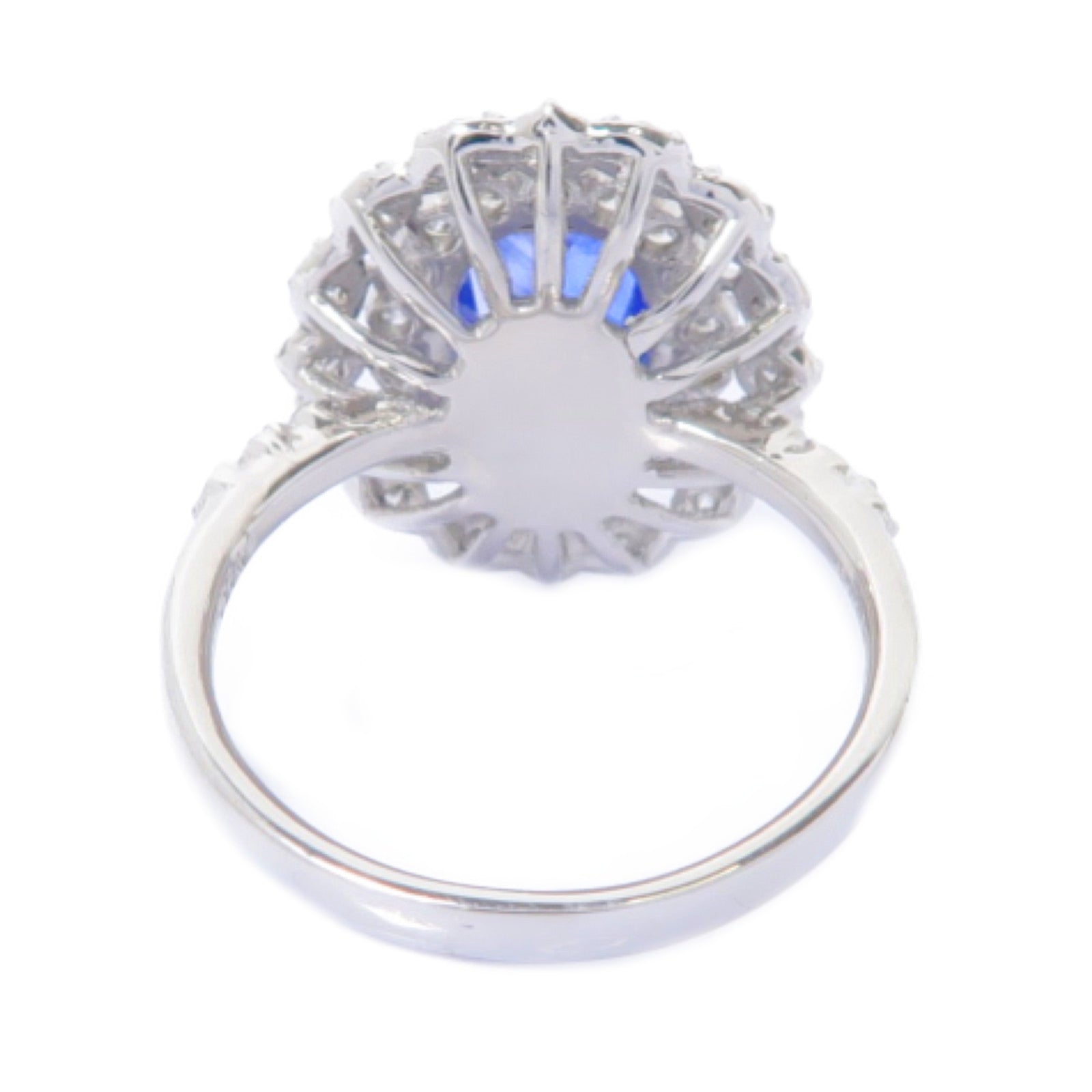 JEWELRY PT900鉑金Sapphire Diamond Ring 2.08ct藍寶石/0.73ct鑽石戒指US#6.25