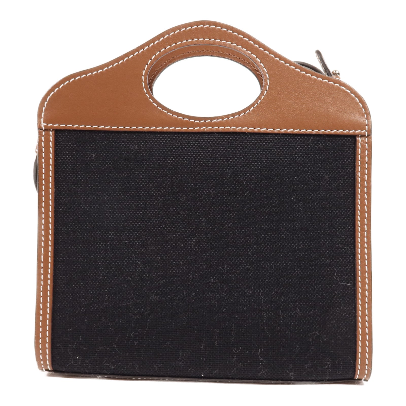 BURBERRY 帆布Shoulder Bag銀扣手挽肩背兩用袋